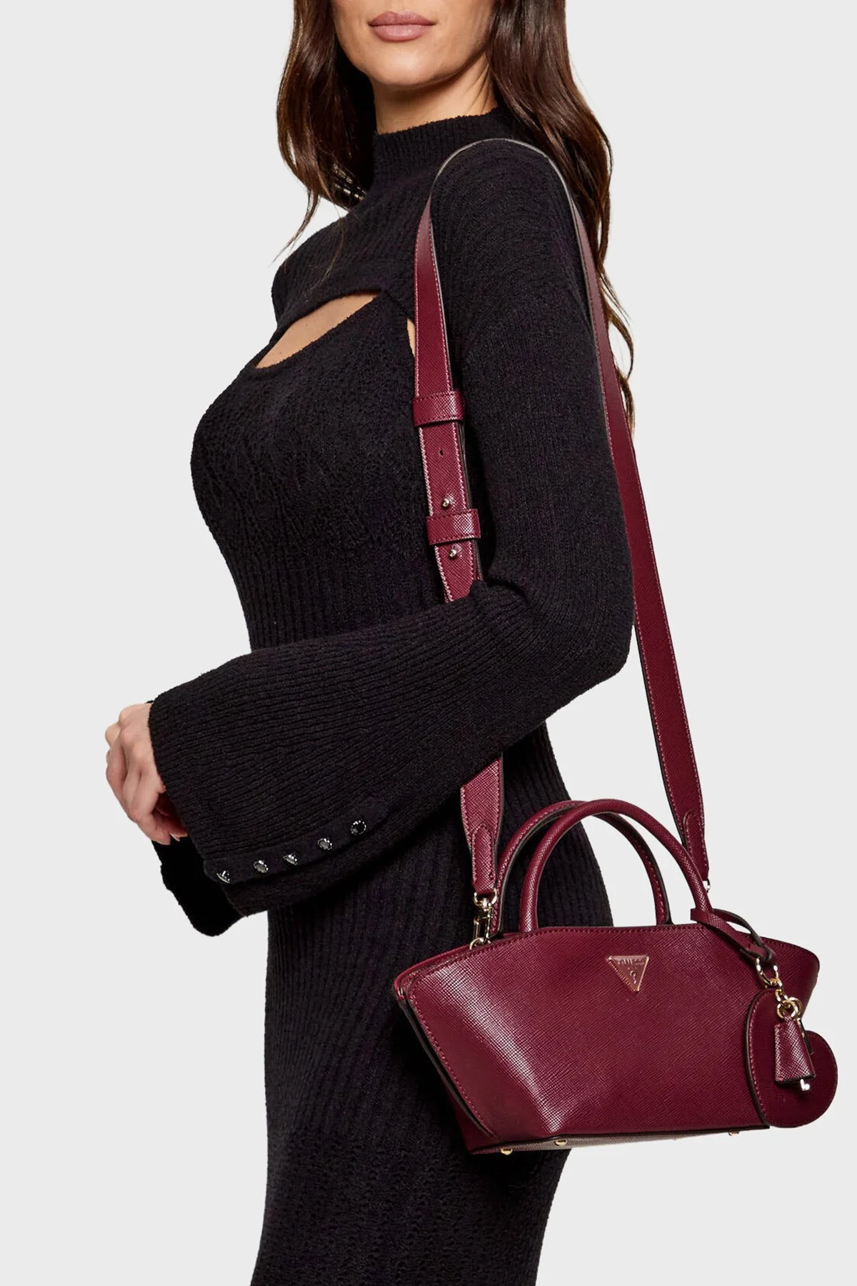 Guess Bolena Logolu Çıkarılabilir Askılı HWZG9207760 Bayan Çanta HWZG92 07760 WIN BORDO - 2