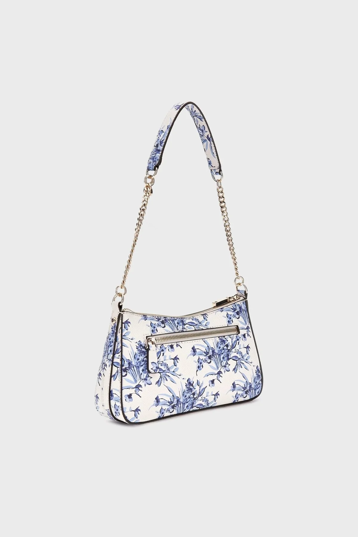 Guess Bramina Çiçek Baskılı Zincir Askılı HWFG963618 Bayan Çanta HWFG96 36180 FLT BEYAZ-MAVİ - 8