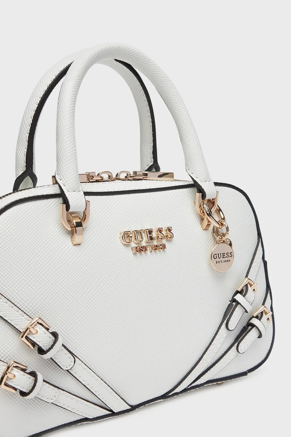 Guess Bramina Kemer Detaylı Çıkarılabilir Askılı HWZG9636050 Bayan Çanta HWZG96 36050 WHI BEYAZ - 7