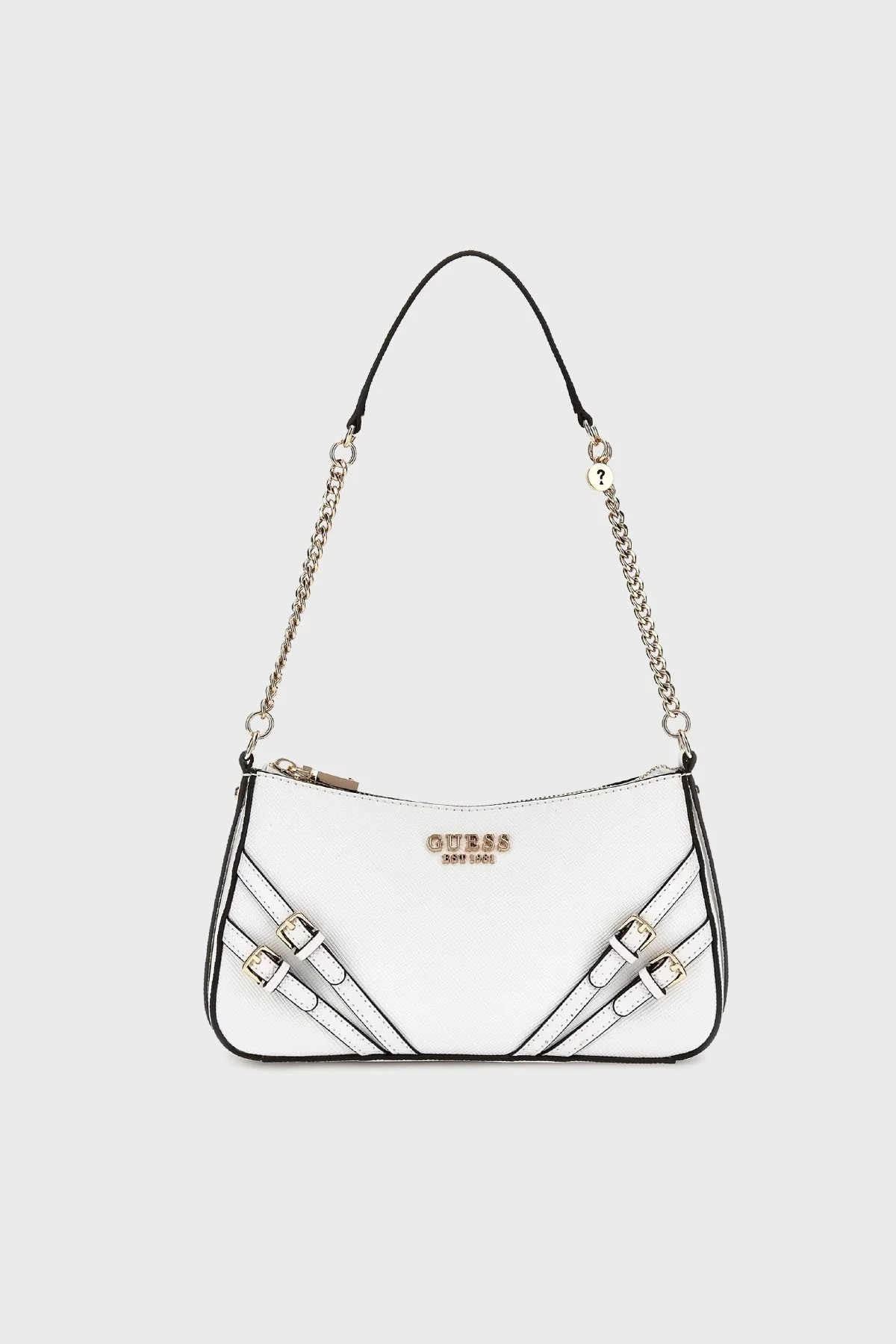 Guess Bramina Zincir Omuz Askılı Toka Detaylı Logolu HWZG9636180 Bayan Çanta HWZG96 36180 WHI BEYAZ - 4