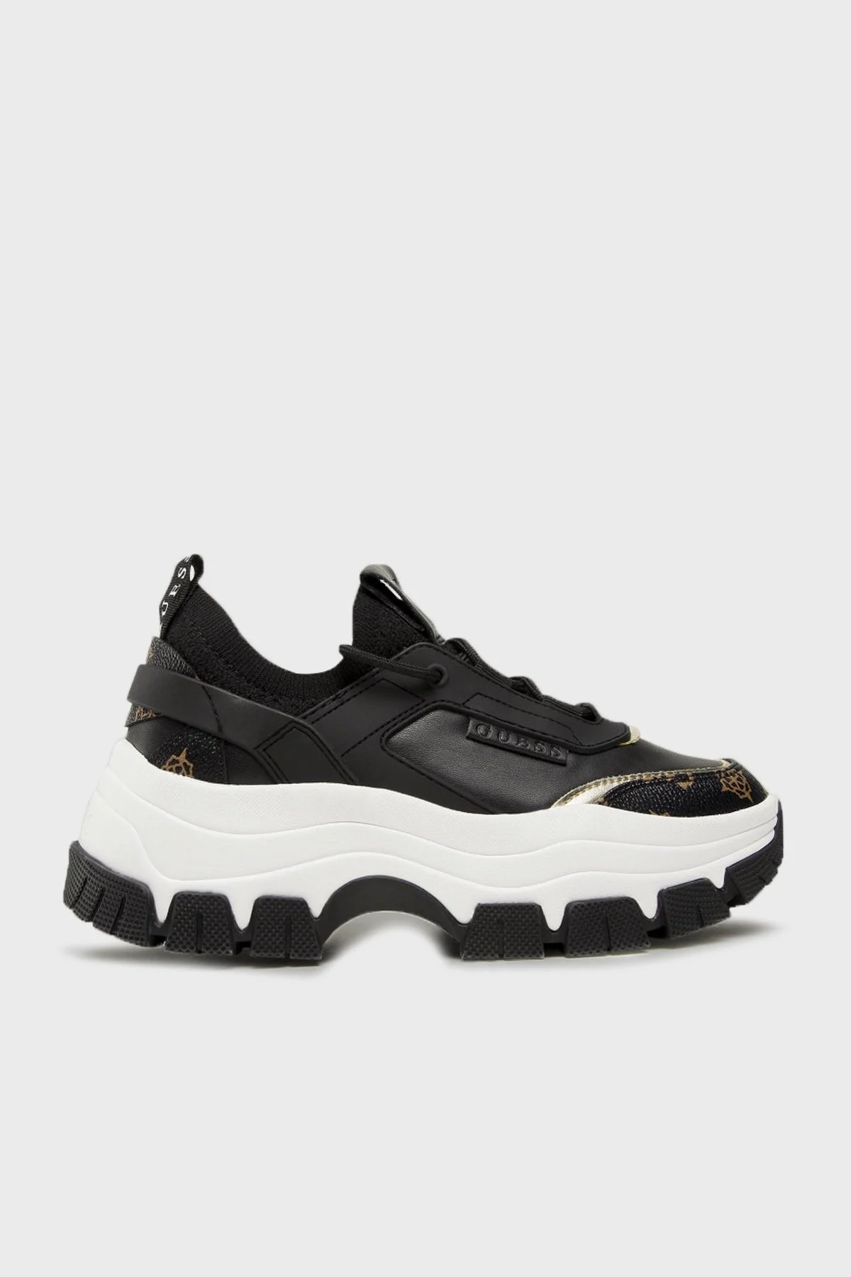 Guess Braydın Kalın Taban Sneaker Bayan Ayakkabı FL8BYD SMF12 BLKBR SİYAH-KAHVE - 7