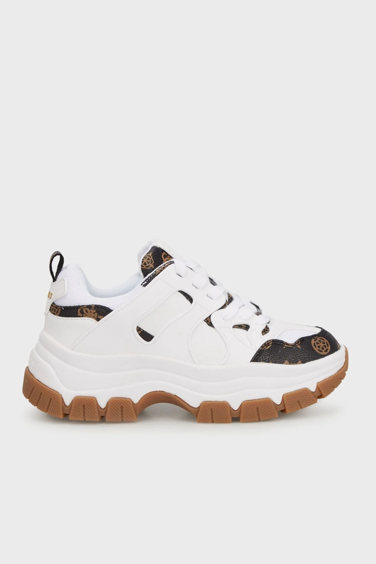 Guess Brayjen2 Logolu Kalın Tabanlı Sneaker FLFBRAFAL12 Bayan Ayakkabı FLFBRA FAL12 WHIBR BEYAZ-KAHVE - 1