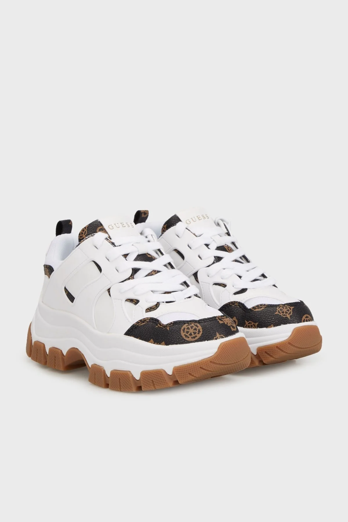 Guess Brayjen2 Logolu Kalın Tabanlı Sneaker FLFBRAFAL12 Bayan Ayakkabı FLFBRA FAL12 WHIBR BEYAZ-KAHVE - 2