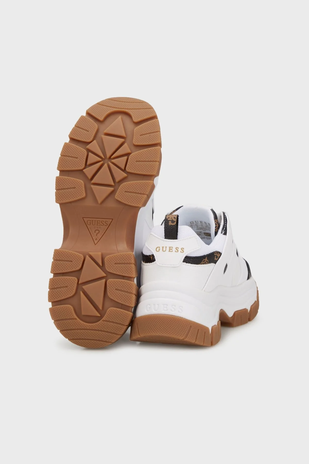 Guess Brayjen2 Logolu Kalın Tabanlı Sneaker FLFBRAFAL12 Bayan Ayakkabı FLFBRA FAL12 WHIBR BEYAZ-KAHVE - 4