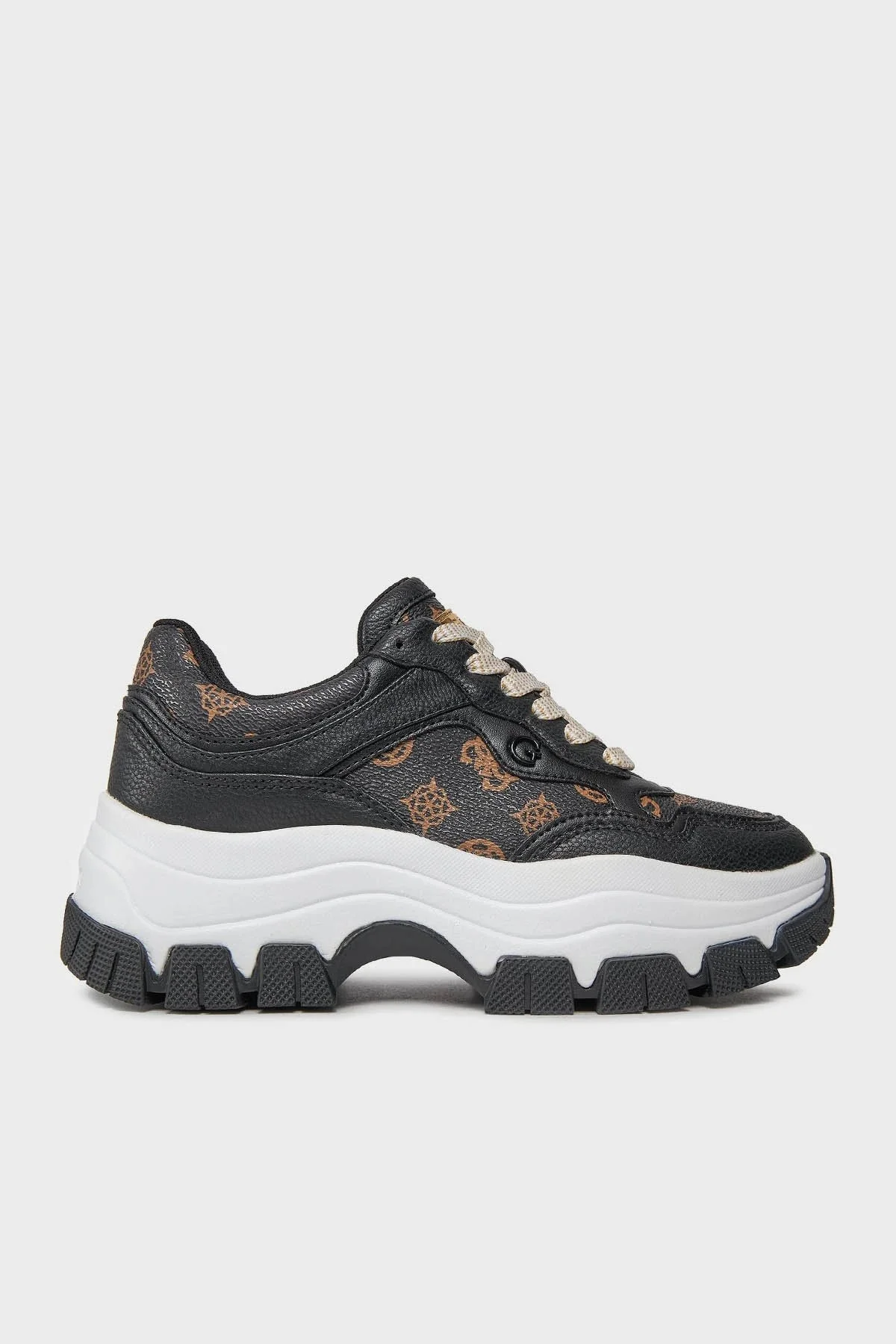 Guess Brecky3 Logolu Kalın Tabanlı Sneaker FLPBR3 FAL12 Bayan Ayakkabı FLPBR3FAL12 BLKBR SİYAH-KAHVE - 1