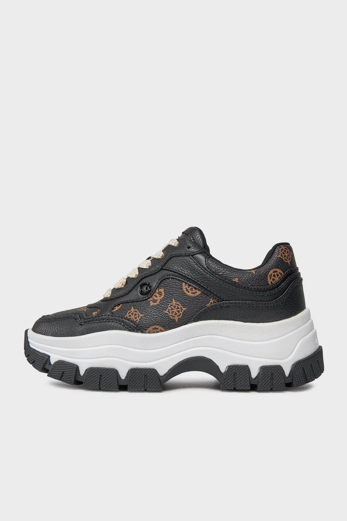 Guess Brecky3 Logolu Kalın Tabanlı Sneaker FLPBR3 FAL12 Bayan Ayakkabı FLPBR3FAL12 BLKBR SİYAH-KAHVE - 2
