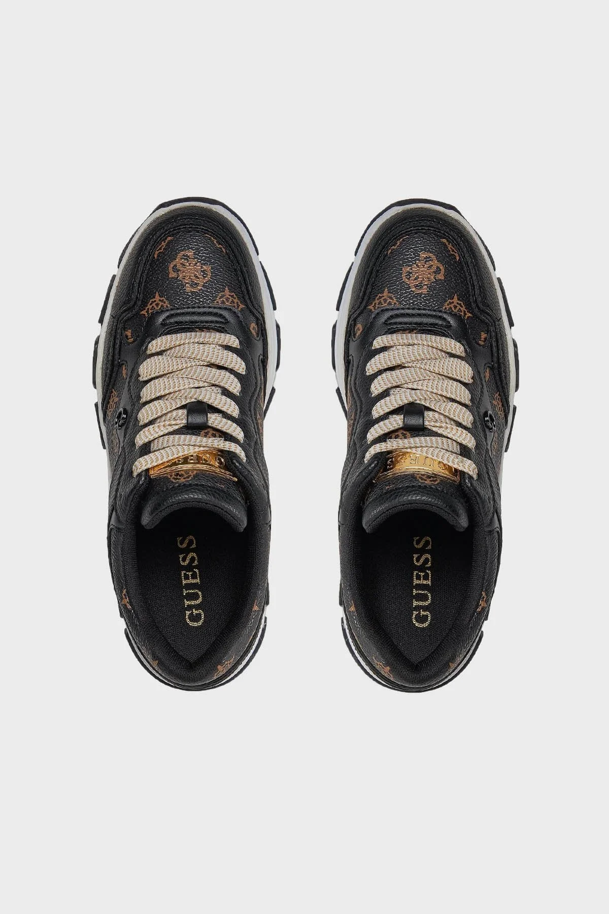 Guess Brecky3 Logolu Kalın Tabanlı Sneaker FLPBR3 FAL12 Bayan Ayakkabı FLPBR3FAL12 BLKBR SİYAH-KAHVE - 3