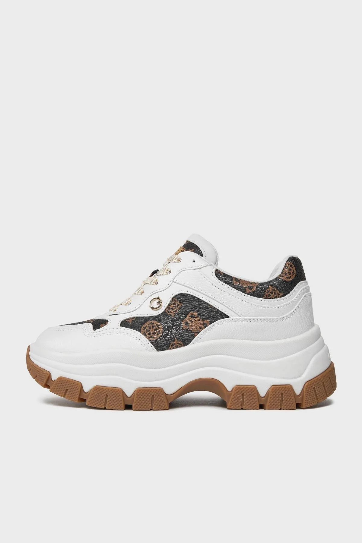 Guess Brecky3 Logolu Kalın Tabanlı Sneaker FLPBR3 FAL12 Bayan Ayakkabı FLPBR3FAL12 WHIBR BEYAZ-KAHVE - 2