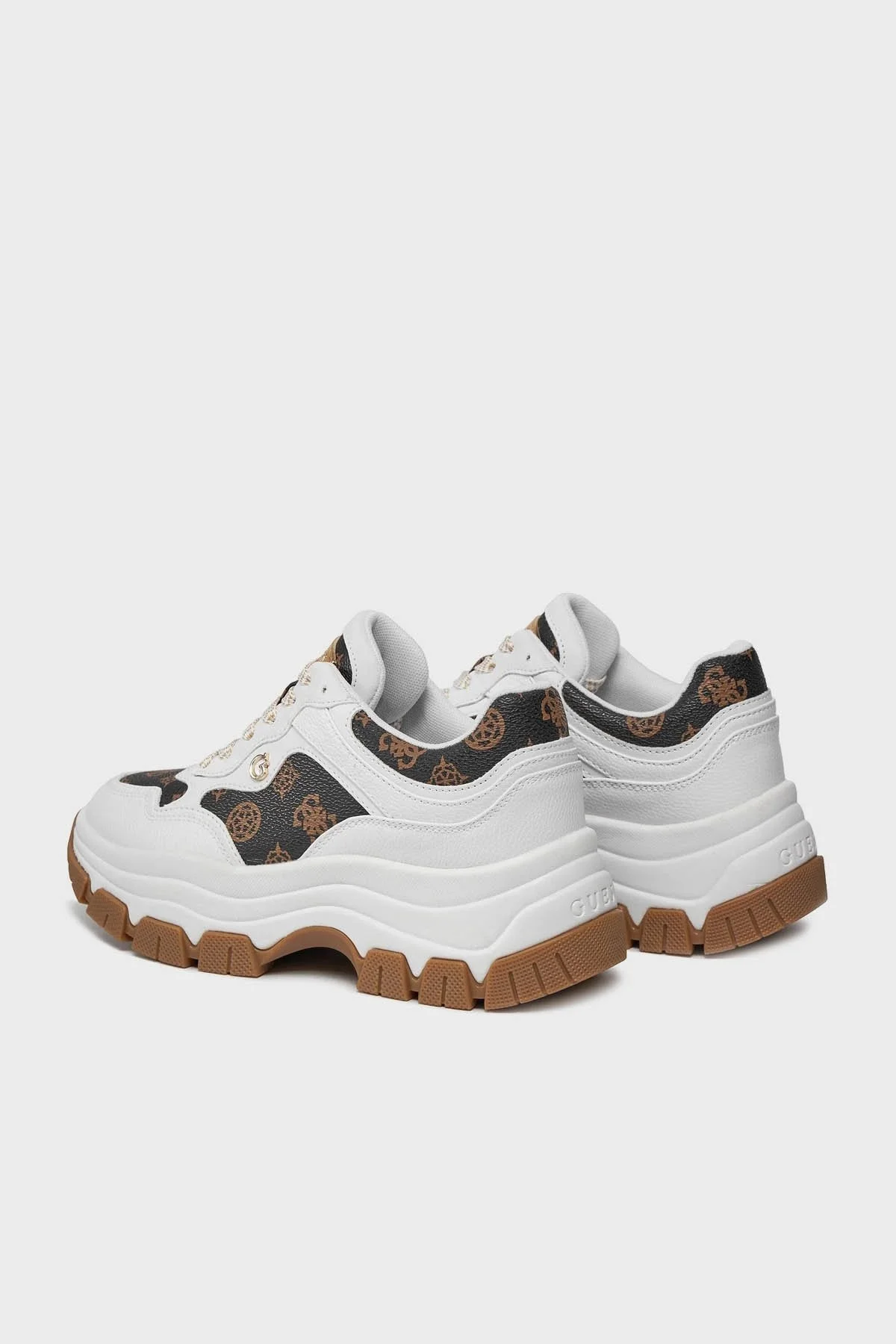 Guess Brecky3 Logolu Kalın Tabanlı Sneaker FLPBR3 FAL12 Bayan Ayakkabı FLPBR3FAL12 WHIBR BEYAZ-KAHVE - 3