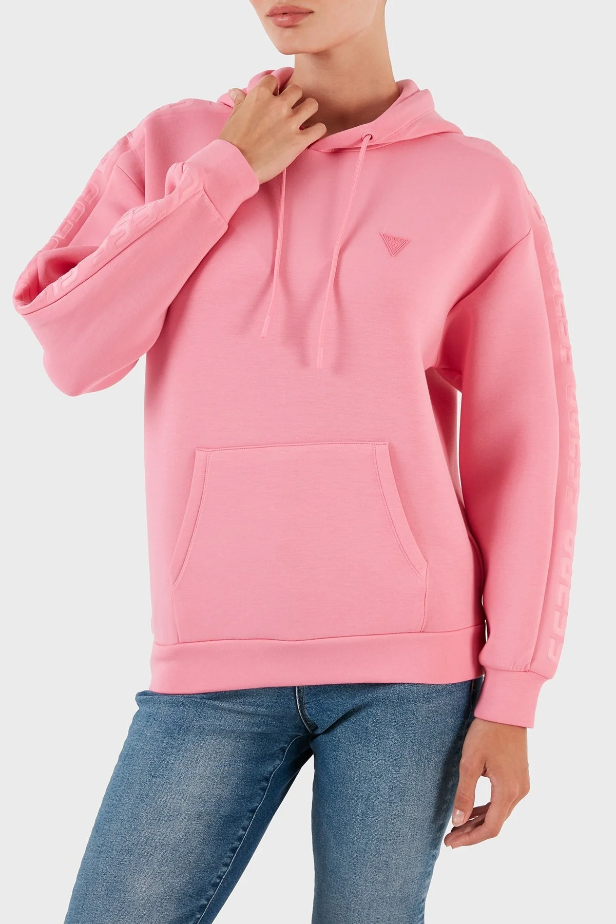 Guess Brenda Kapüşonlu Regular Fit Bayan Sweat V2YQ18K7UW2 G65C FUŞYA - 3