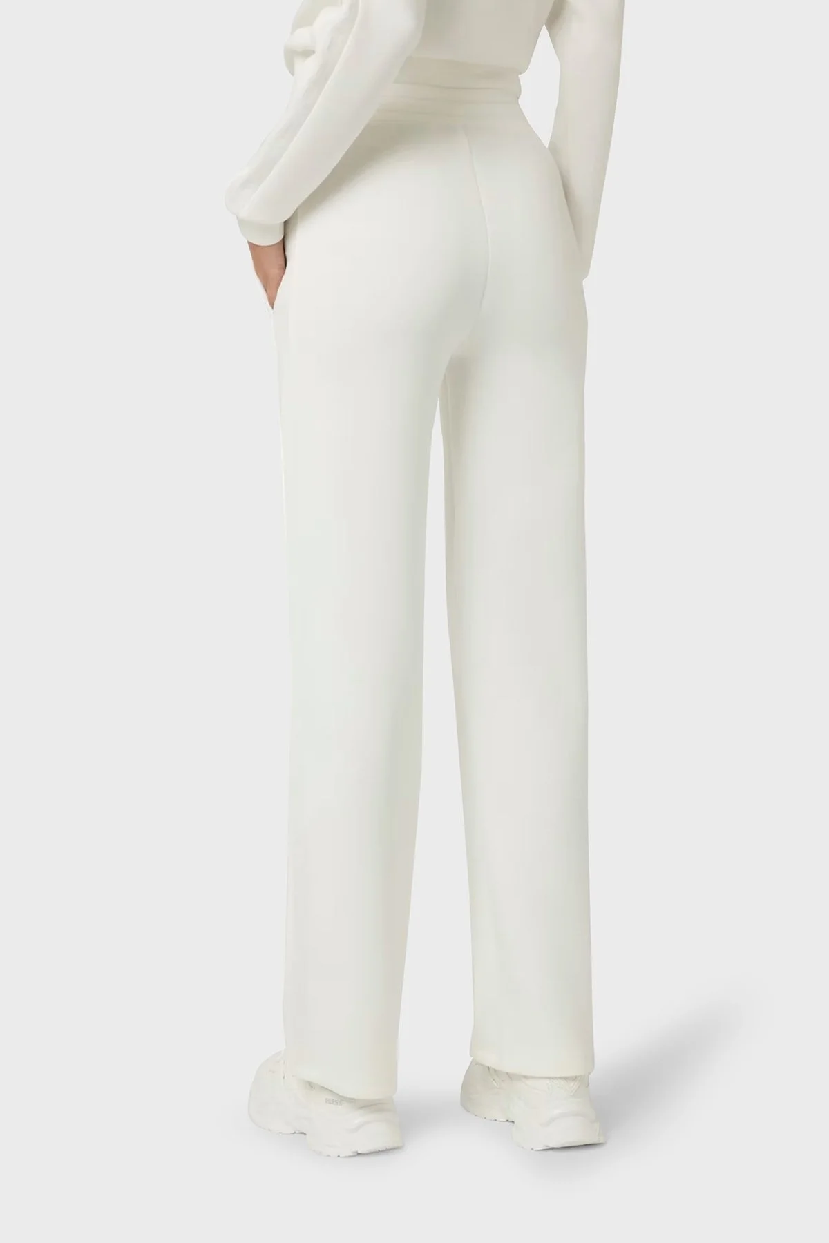 Guess Brenda Regular Fit Yüksek Bel Bol Paça Logolu V3RB21K7UW2 Bayan Pantolon V3RB21 K7UW2 G6K5 BEYAZ - 7