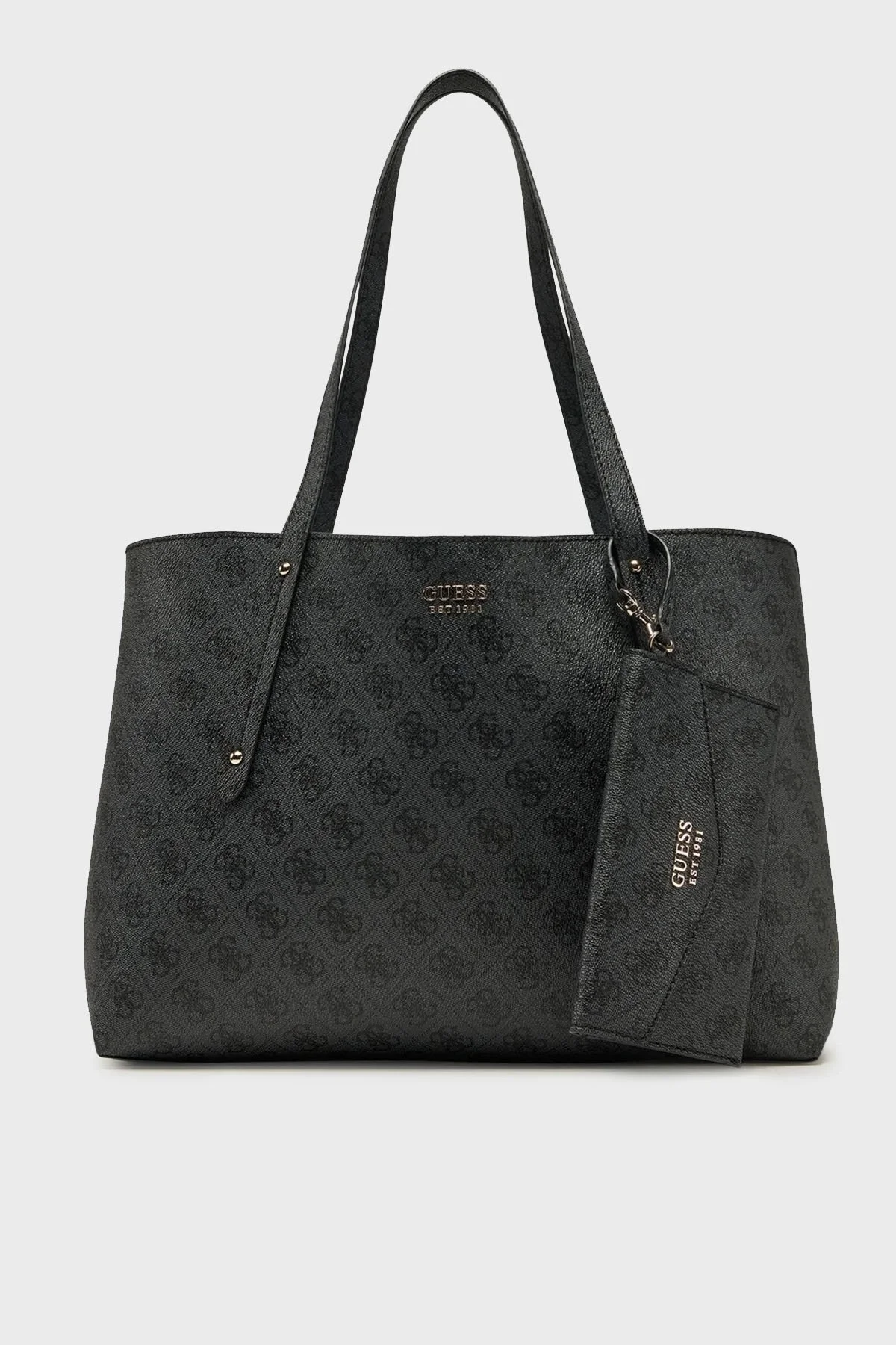Guess Brenton 4G Logo Baskılı Sabit Çift Askılı Büyük HWLG9648230 Bayan Çanta HWLG96 48230 CLO ANTRASİT - 4