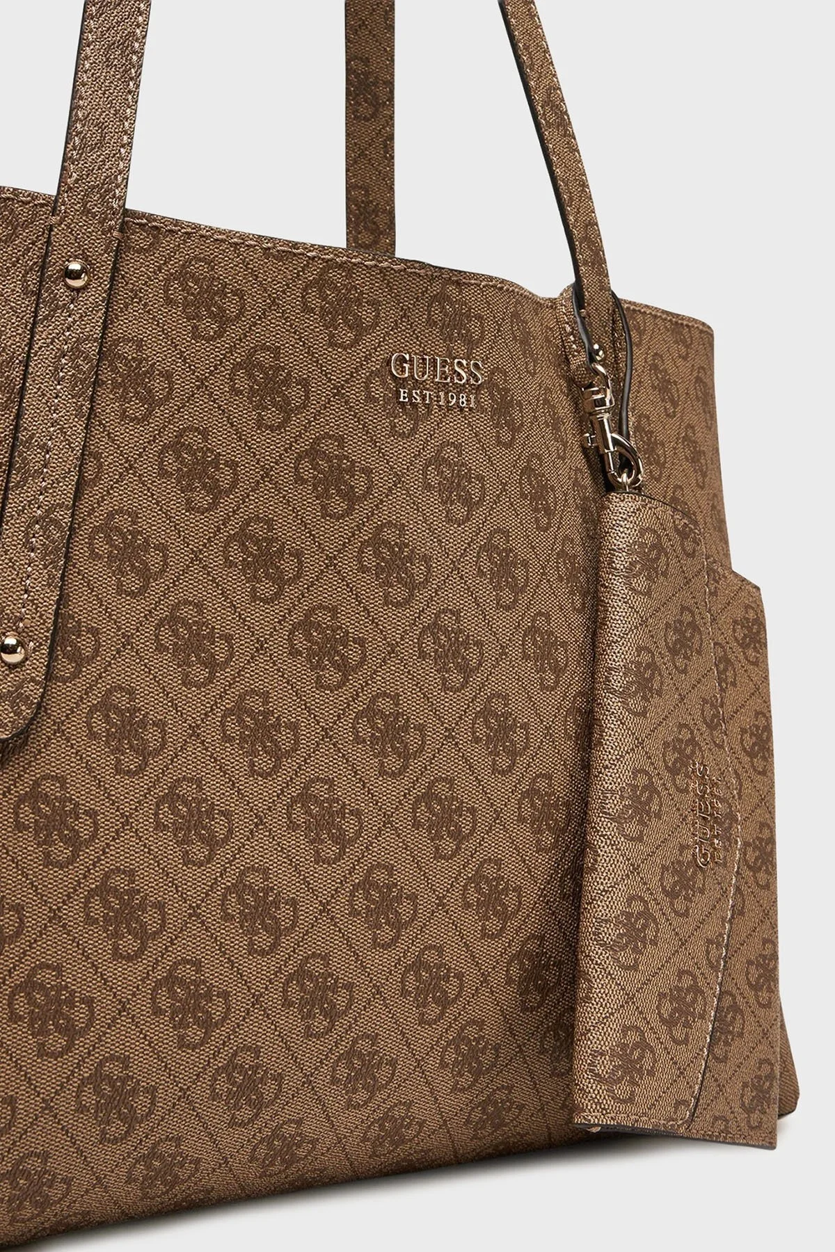 Guess Brenton 4G Logo Baskılı Sabit Çift Askılı Büyük HWLG9648230 Bayan Çanta HWLG96 48230 LTL KAHVE - 7