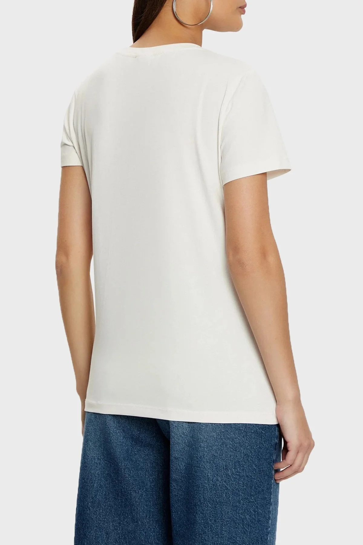 Guess Briana Pamuklu Relaxed Fit Taşlı Logolu V3BI11J1314 Bayan T Shirt V3BI11 J1314 G6F4 PUDRA - 8