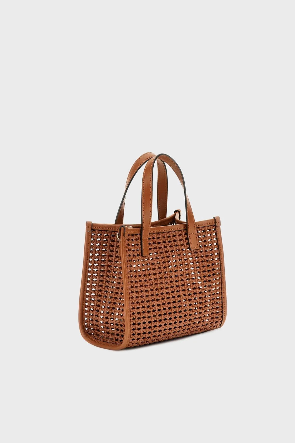 Guess Brigitta Hasır Görünümlü Çıkarılabilir Askılı Mini HWWZ7206770 Bayan Çanta HWWZ72 06770 COG TABA - 4