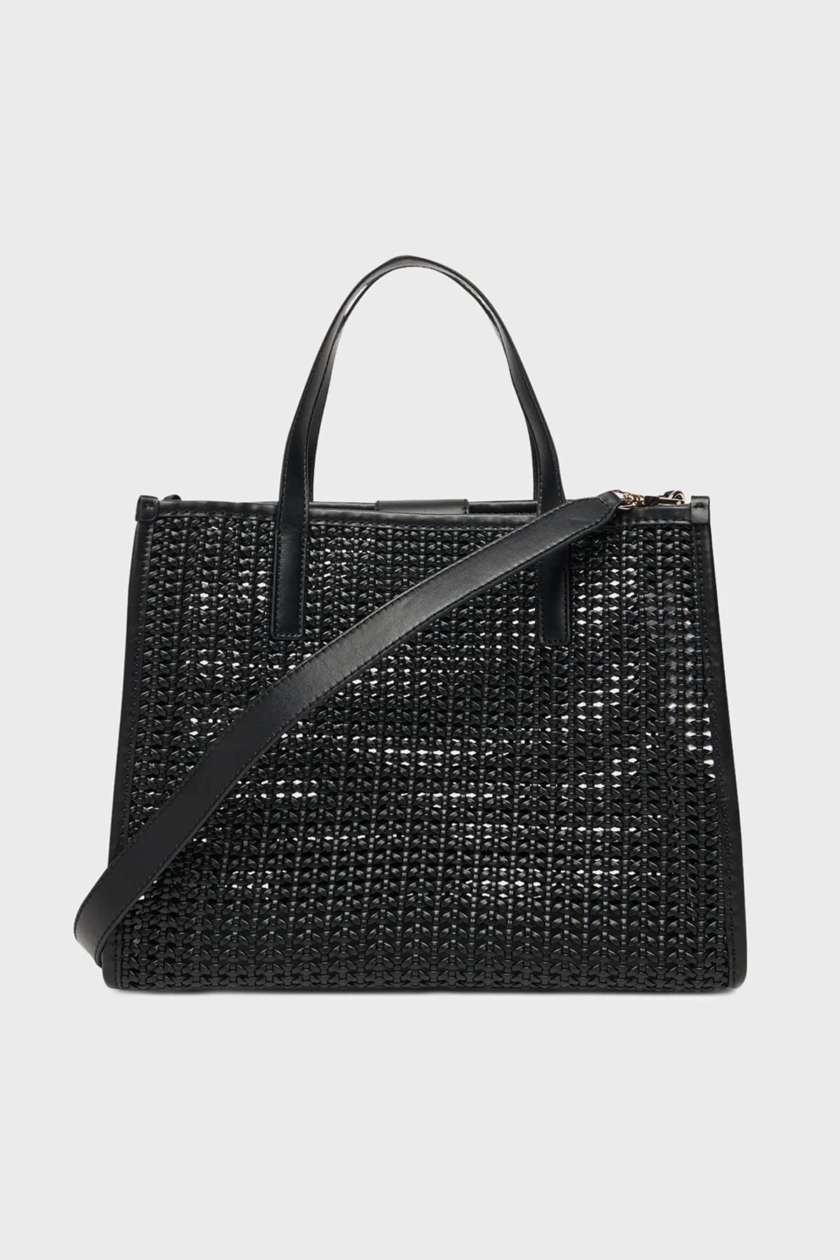 Guess Brigitta Logolu Çıkarılabilir Askılı Dokuma HWWZ7206230 Bayan Çanta HWWZ72 06230 BLA SİYAH - 3