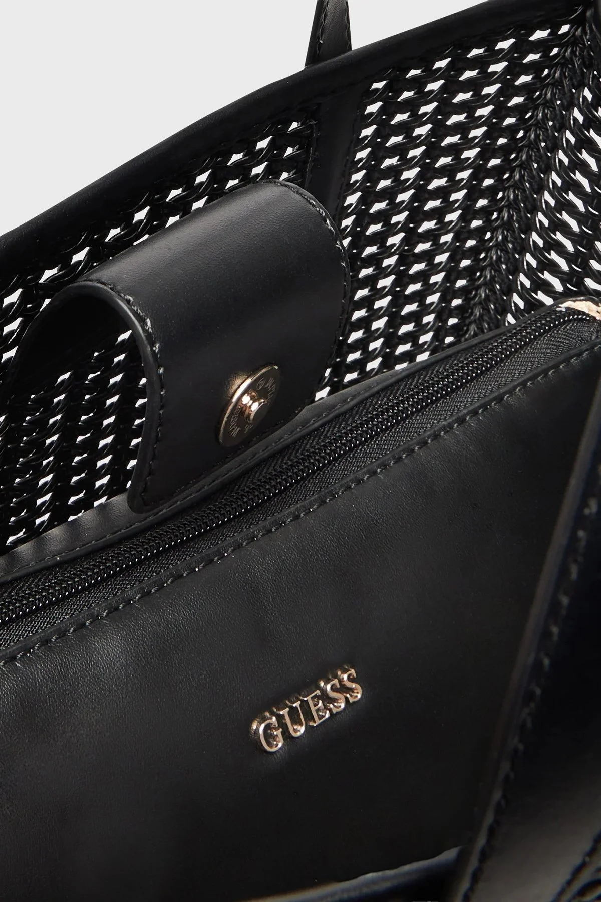 Guess Brigitta Logolu Çıkarılabilir Askılı Dokuma HWWZ7206230 Bayan Çanta HWWZ72 06230 BLA SİYAH - 5