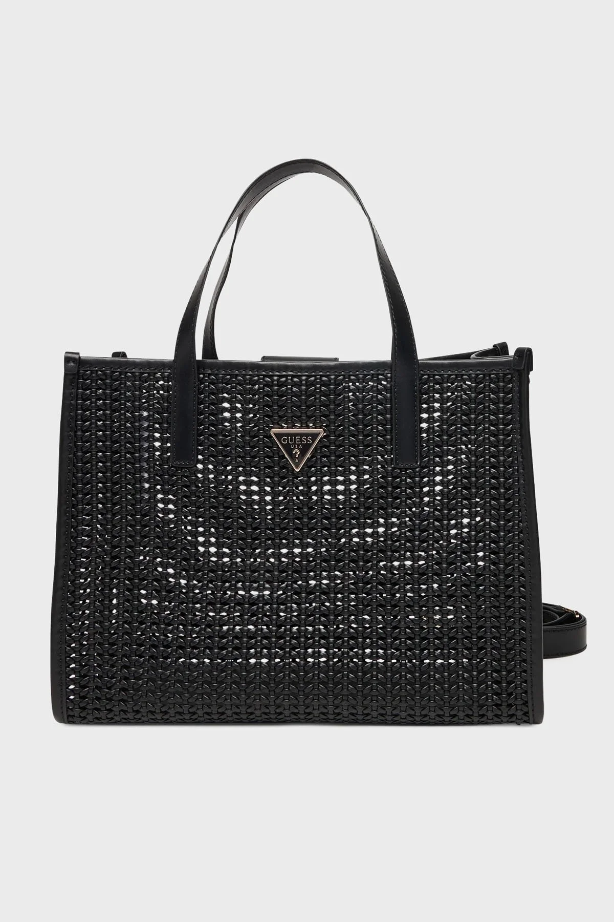 Guess Brigitta Logolu Çıkarılabilir Askılı Dokuma HWWZ7206230 Bayan Çanta HWWZ72 06230 BLA SİYAH - 6