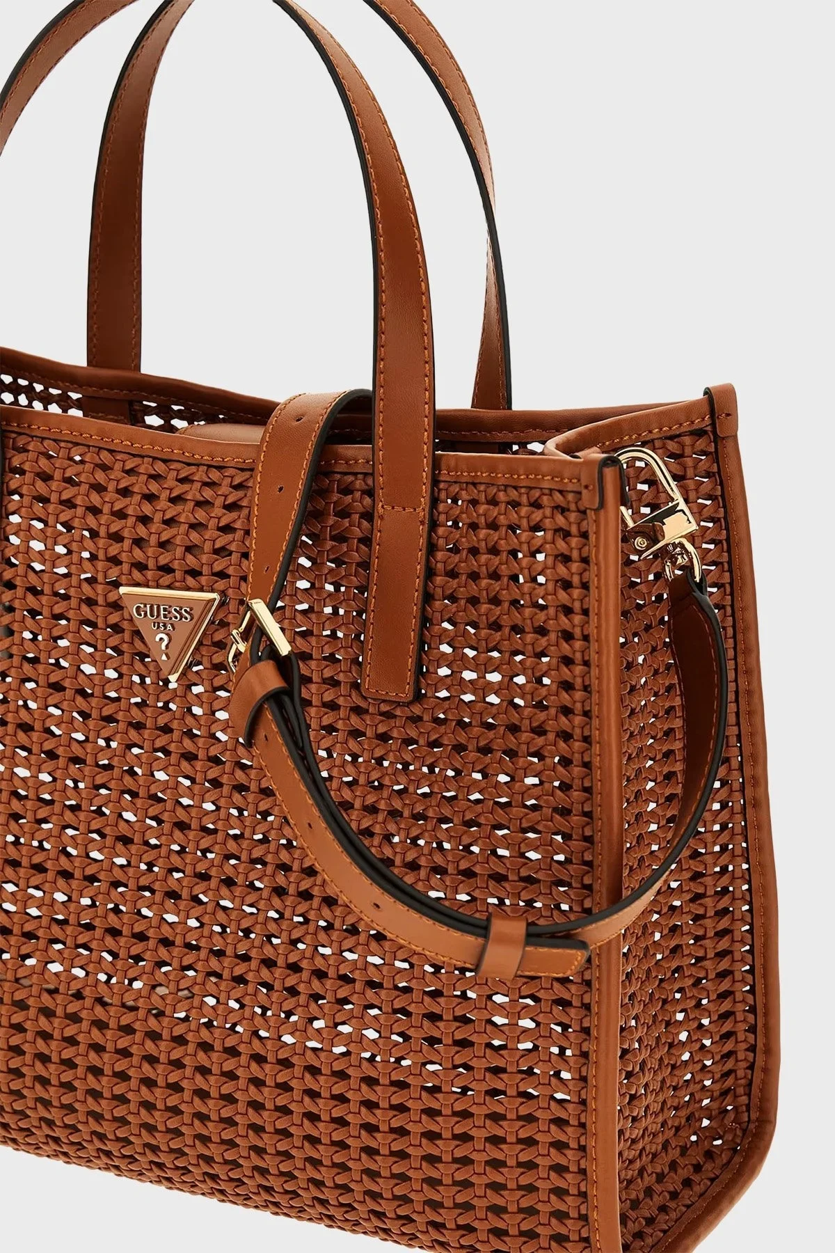 Guess Brigitta Logolu Çıkarılabilir Askılı Dokuma HWWZ7206230COG Bayan Çanta HWWZ7206230 COG TABA - 5