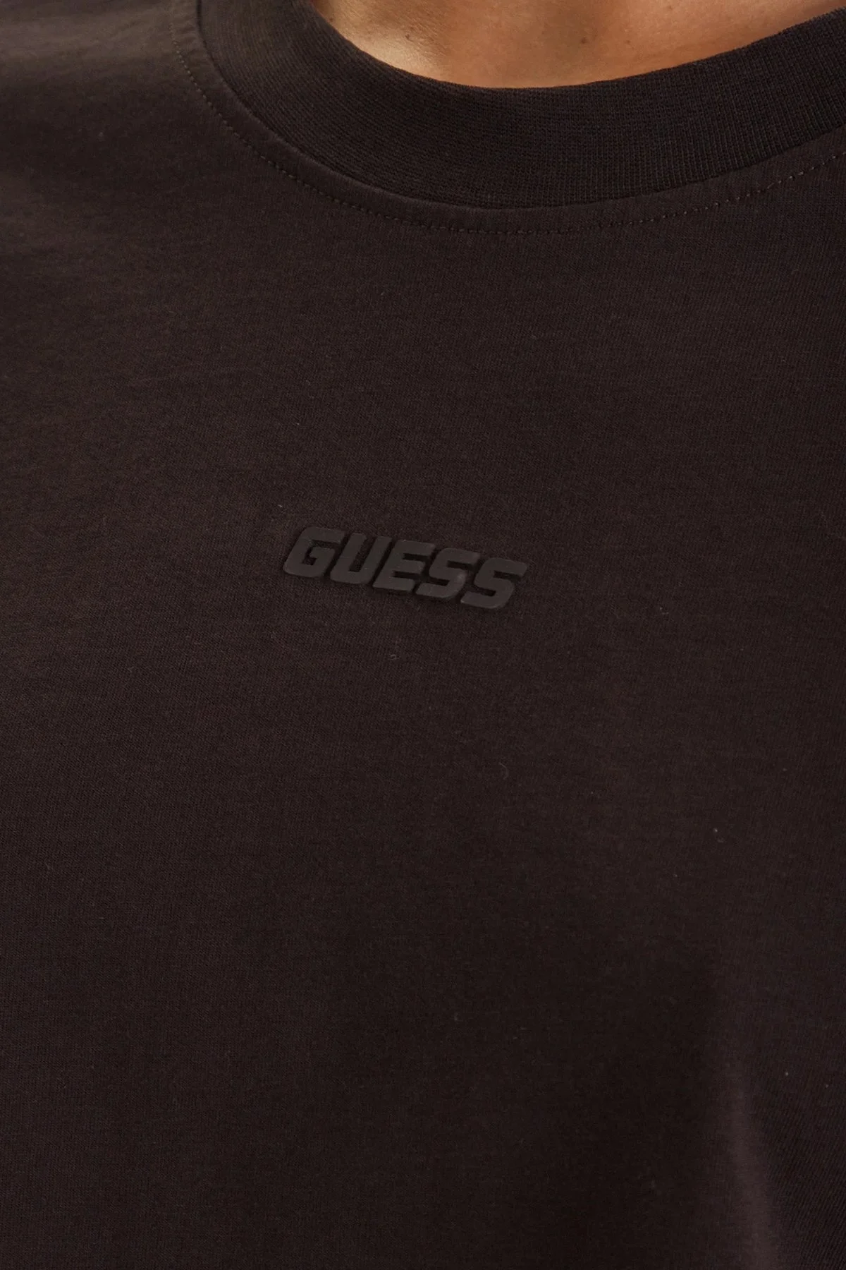 Guess Britney % 100 Pamuk Logo Bantlı Bisiklet Yaka V3RI08I3Z14 Kadın T Shirt V3RI08 I3Z14 G1EA Kahve - 5