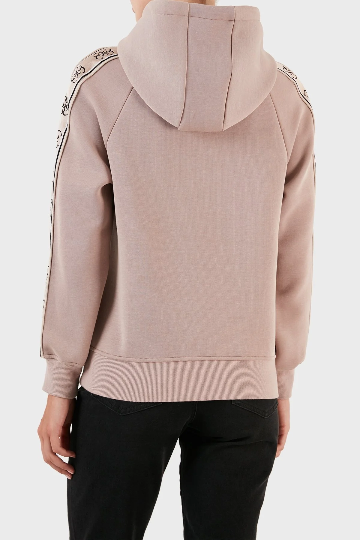 Guess Britney Logo Şeritli Pamuklu Kapüşonlu Regular Fit Bayan Sweat V2YQ15KB3P2 G4Q9 VİZON - 2