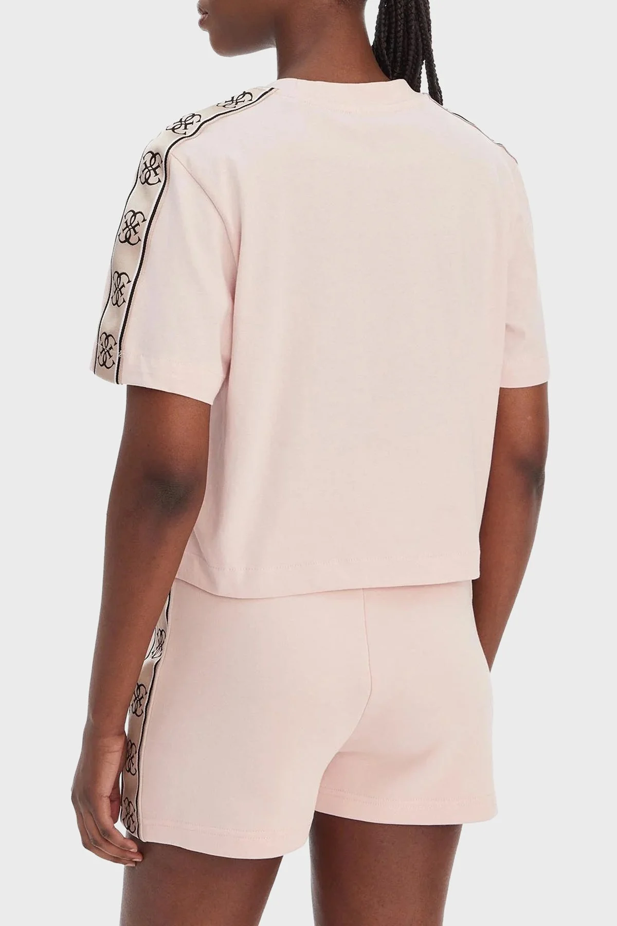 Guess Britney Logolu Pamuklu Boxy Fit Bisiklet Yaka V3RI08I3Z14 Bayan T Shirt V3RI08 I3Z14 G67B PEMBE - 3