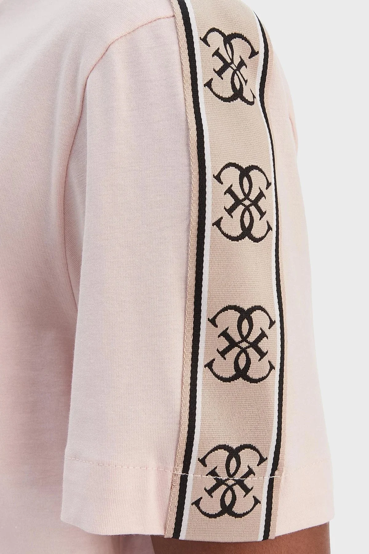 Guess Britney Logolu Pamuklu Boxy Fit Bisiklet Yaka V3RI08I3Z14 Bayan T Shirt V3RI08 I3Z14 G67B PEMBE - 5