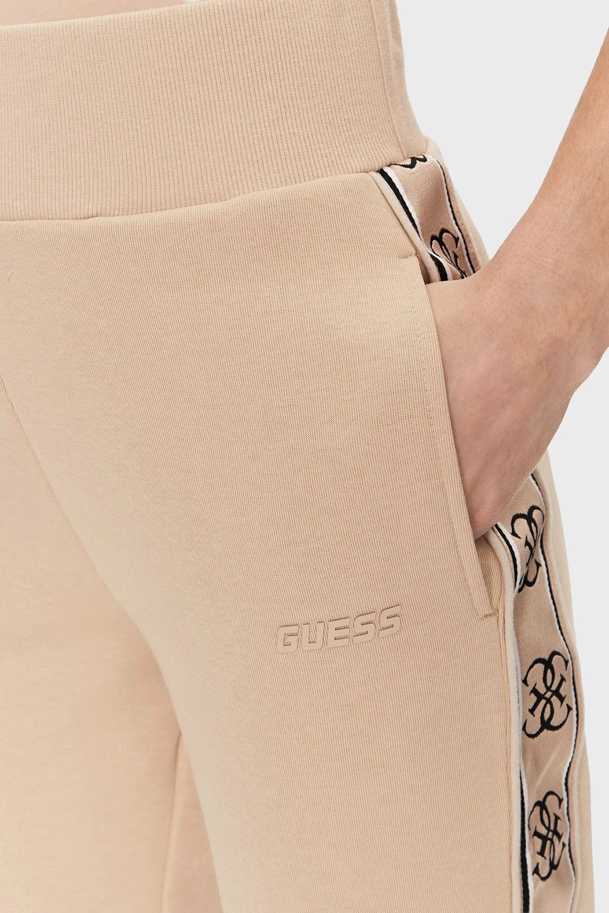 Guess Britney Logolu Pamuklu Yüksek Bel Jogger V2YB15KB3P2 Bayan Pantolon V2YB1 5KB3P2 A90F BEJ - 4