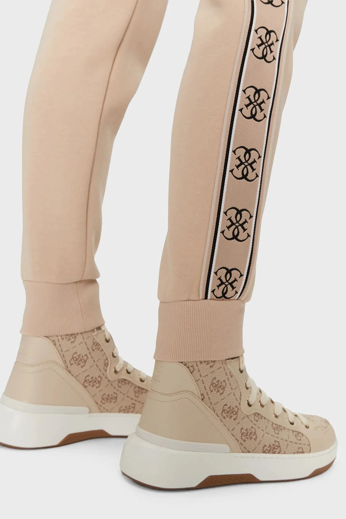 Guess Britney Logolu Pamuklu Yüksek Bel Jogger V2YB15KB3P2 Bayan Pantolon V2YB1 5KB3P2 A90F BEJ - 5