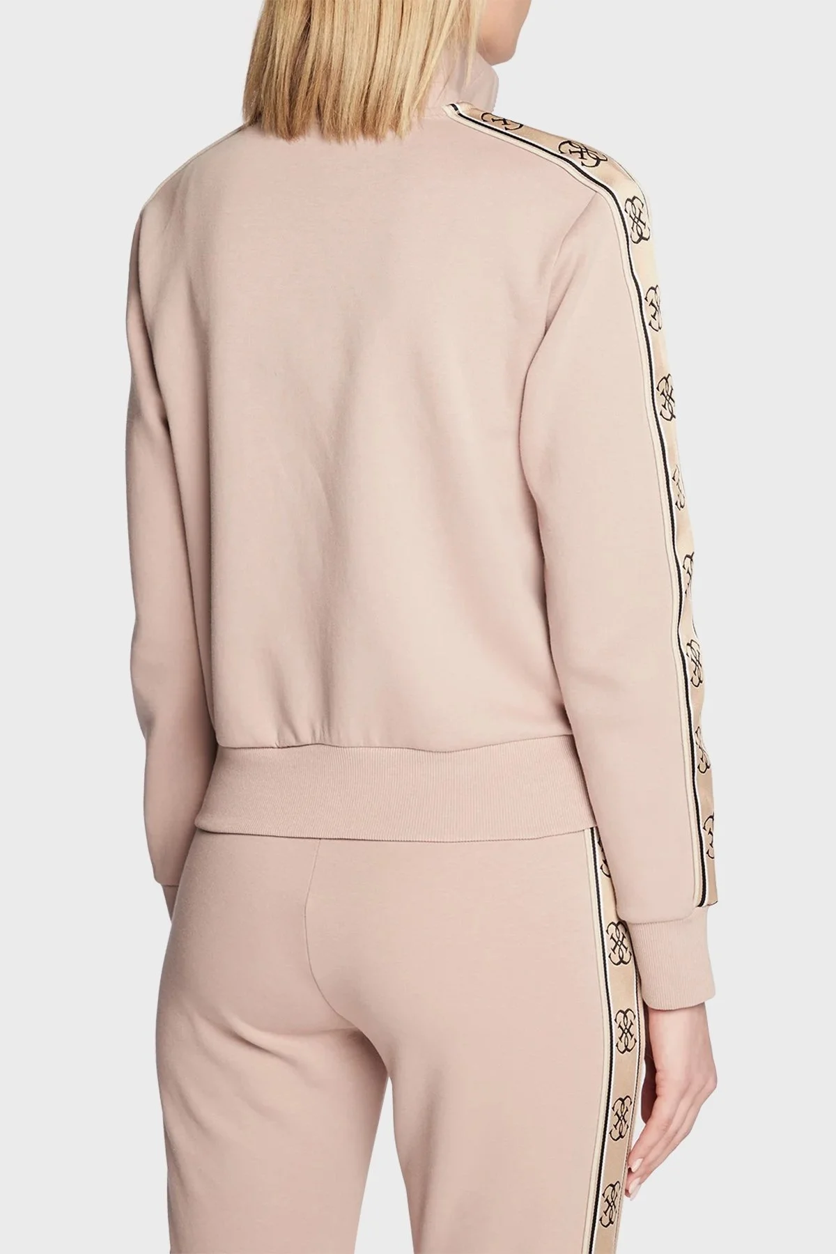 Guess Britney Pamuklu Fermuarlı Regular Fit Dik Yaka Bayan Sweat V2YQ16KA3P1 G4Q9 PUDRA - 2