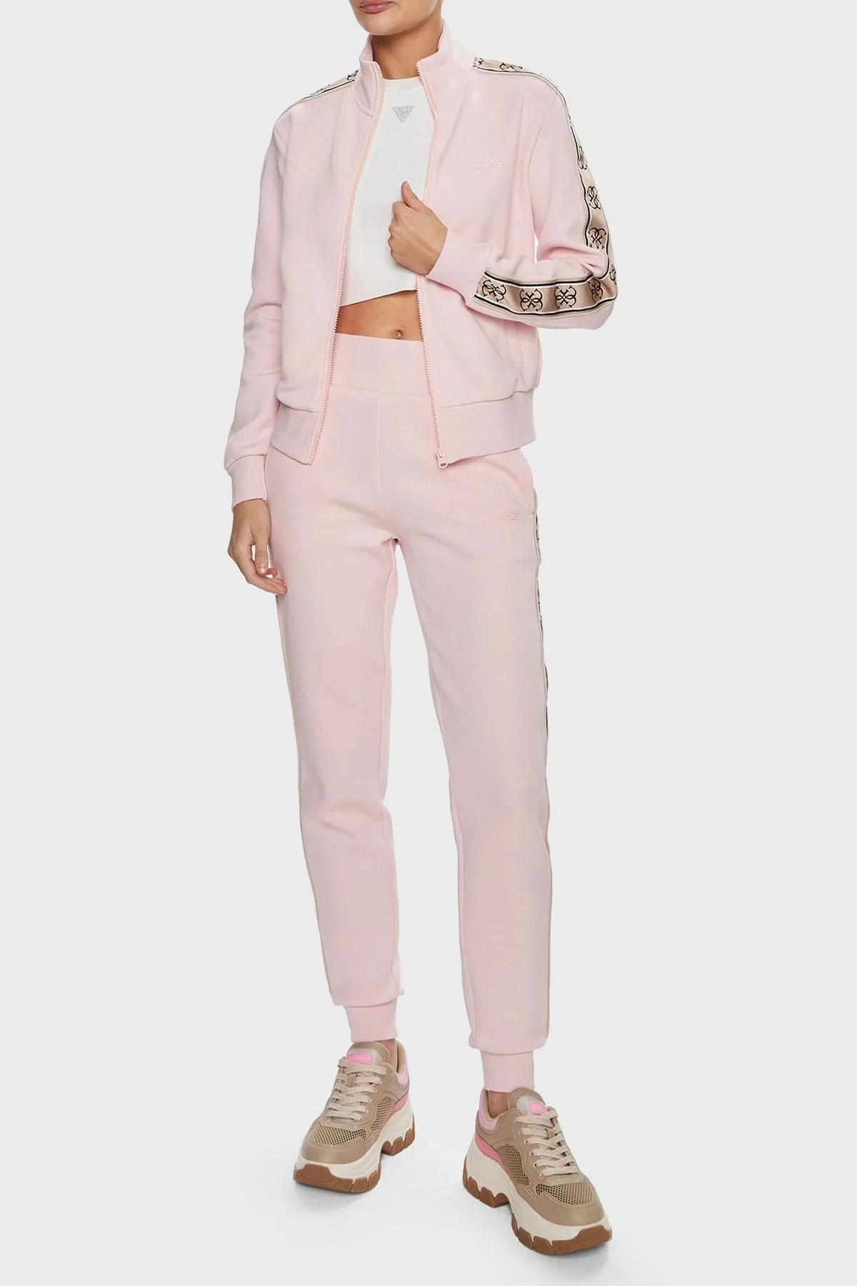Guess Britney Pamuklu Regular Fit V2YQ16KB3P2 Bayan Sweat V2YQ16 KB3P2 G615 PUDRA - 3