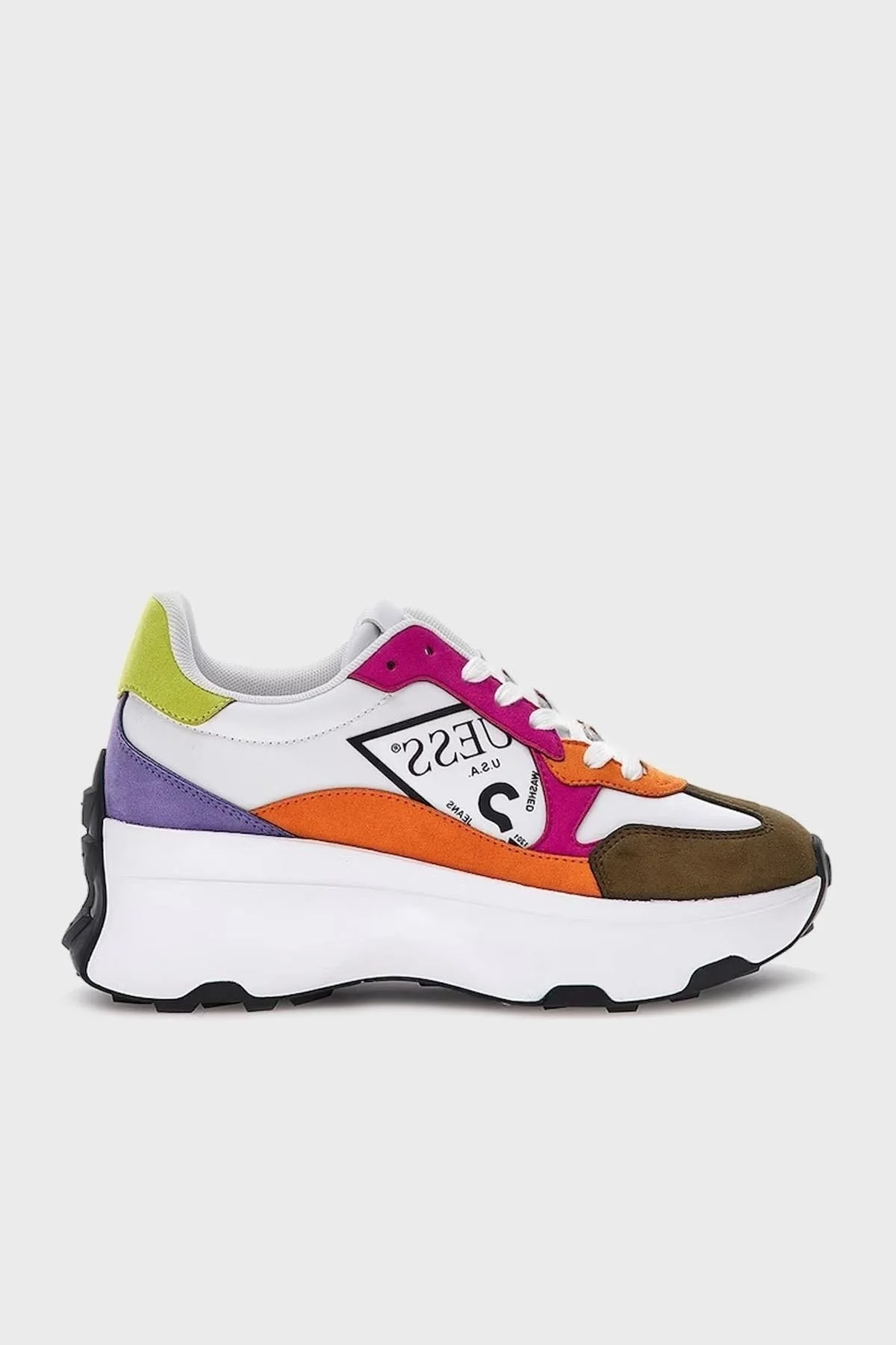 Guess Calebb4 Kalın Tabanlı Sneaker Bayan Ayakkabı FL7C4BFAP12 MULTI Beyaz-Multi - 1
