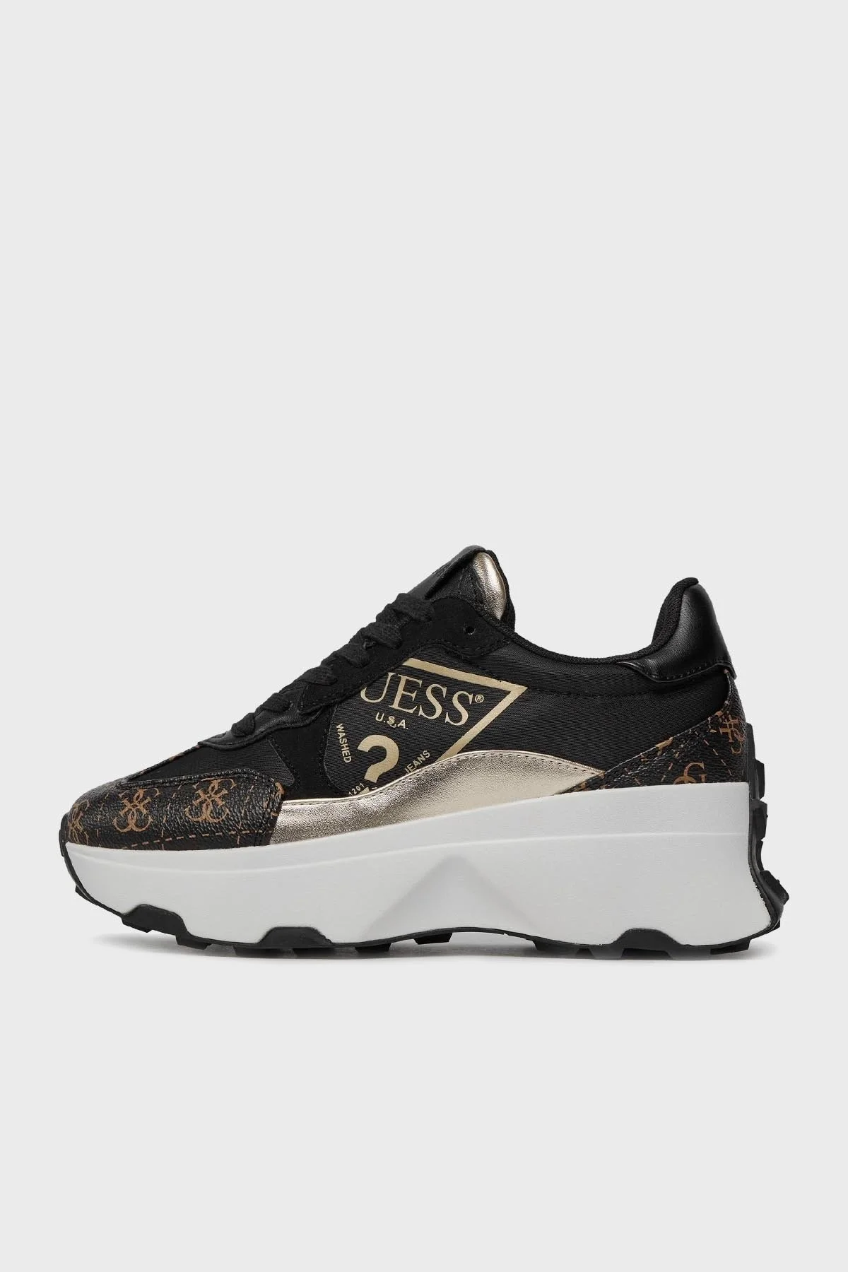 Guess Calebb5 Logolu Kalın Tabanlı Sneaker FLPCB5 FAL12 Bayan Ayakkabı FLPCB5FAL12 BLKBR SİYAH-GOLD - 2
