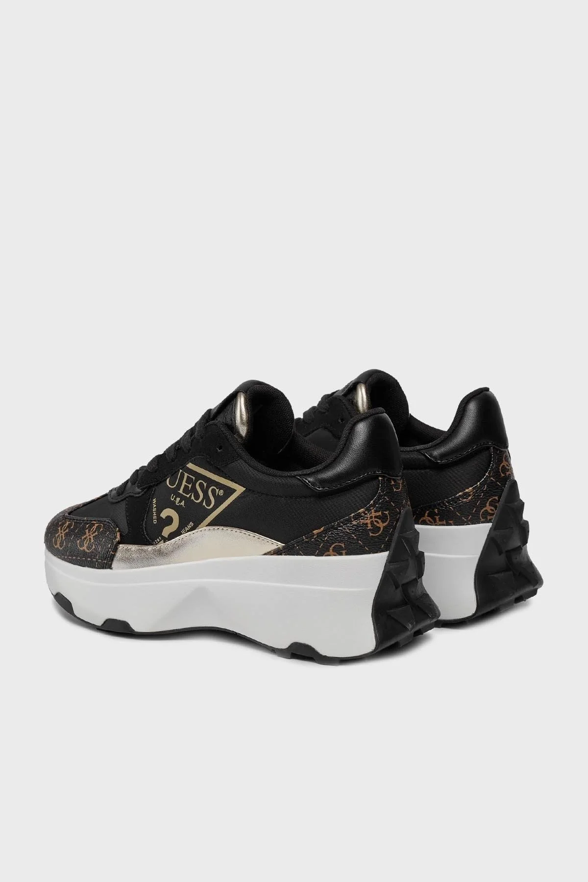 Guess Calebb5 Logolu Kalın Tabanlı Sneaker FLPCB5 FAL12 Bayan Ayakkabı FLPCB5FAL12 BLKBR SİYAH-GOLD - 3