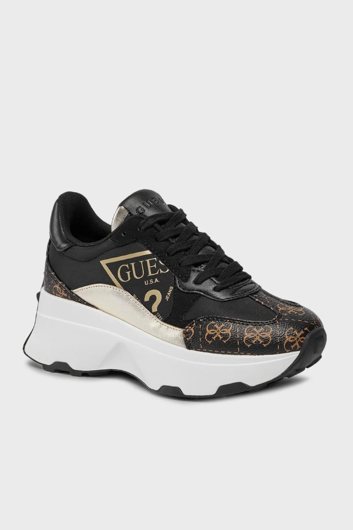 Guess Calebb5 Logolu Kalın Tabanlı Sneaker FLPCB5 FAL12 Bayan Ayakkabı FLPCB5FAL12 BLKBR SİYAH-GOLD - 6