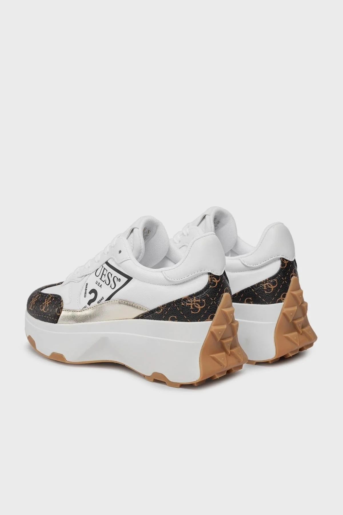 Guess Calebb5 Logolu Kalın Tabanlı Sneaker FLPCB5 FAL12 Bayan Ayakkabı FLPCB5FAL12 WHIBR BEYAZ-KAHVE - 4