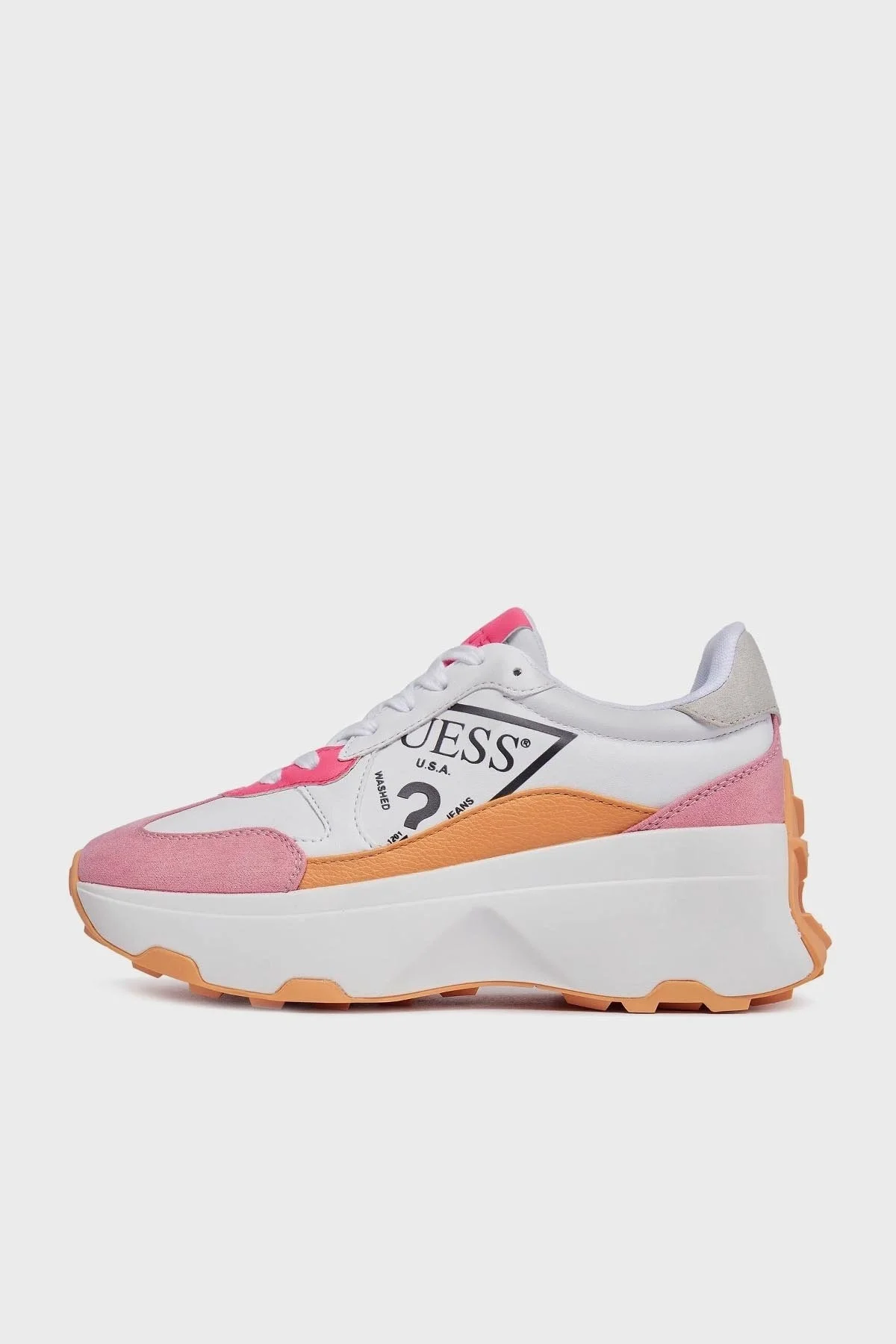 Guess Calebb7 Logolu Kalın Tabanlı Sneaker FLPCB7ELE12WHIPI Bayan Ayakkabı FLPCB7ELE12 WHIPI BEYAZ-PEMBE - 2