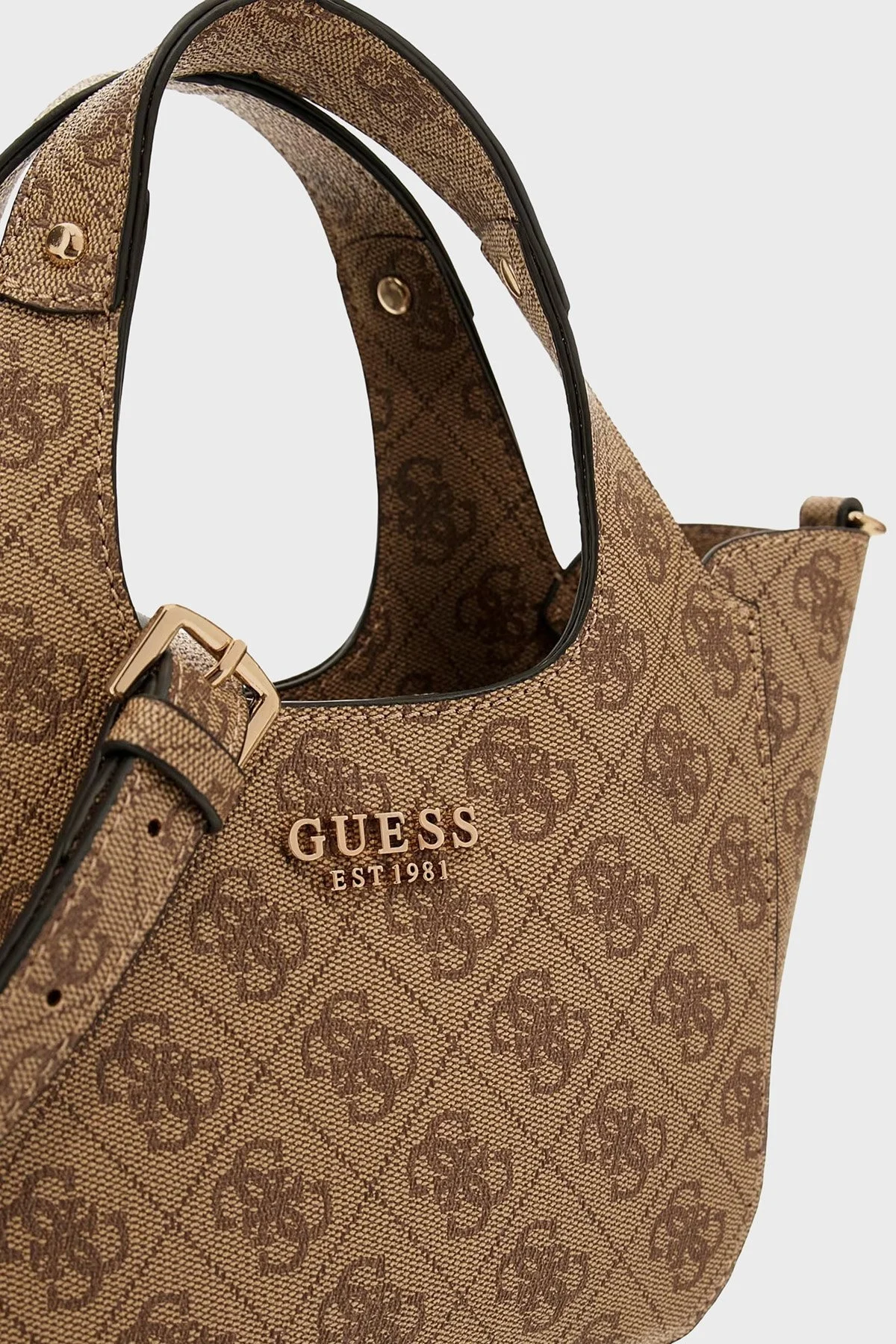 Guess Calista 4G Logolu Çıkarılabilir Askılı HWSG7334750 Bayan Çanta HWSG73 34750 LTL KAHVE - 6