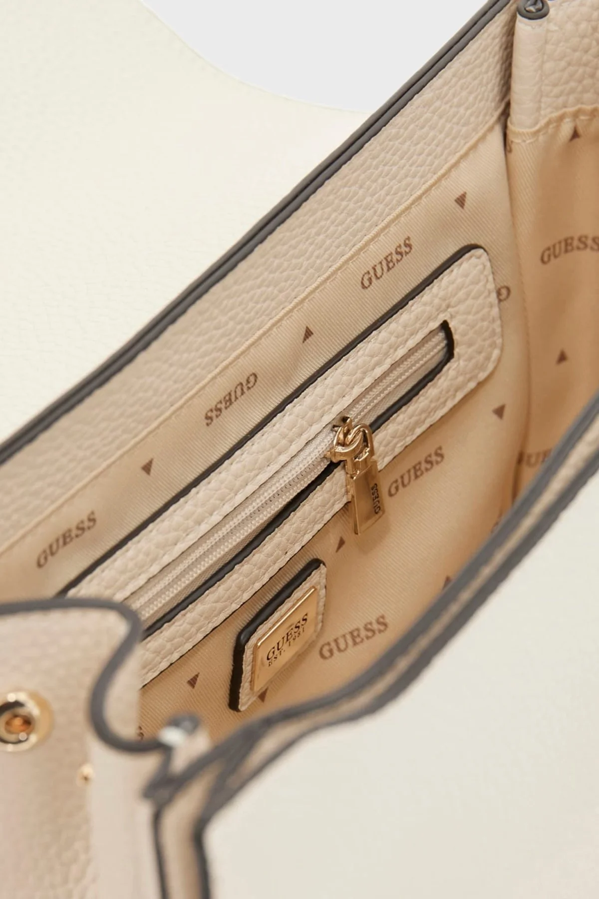 Guess Calista Logolu Ayarlanabilir Zincir Askılı HWBG7334210 Bayan Çanta HWBG73 34210 BON BEYAZ - 3