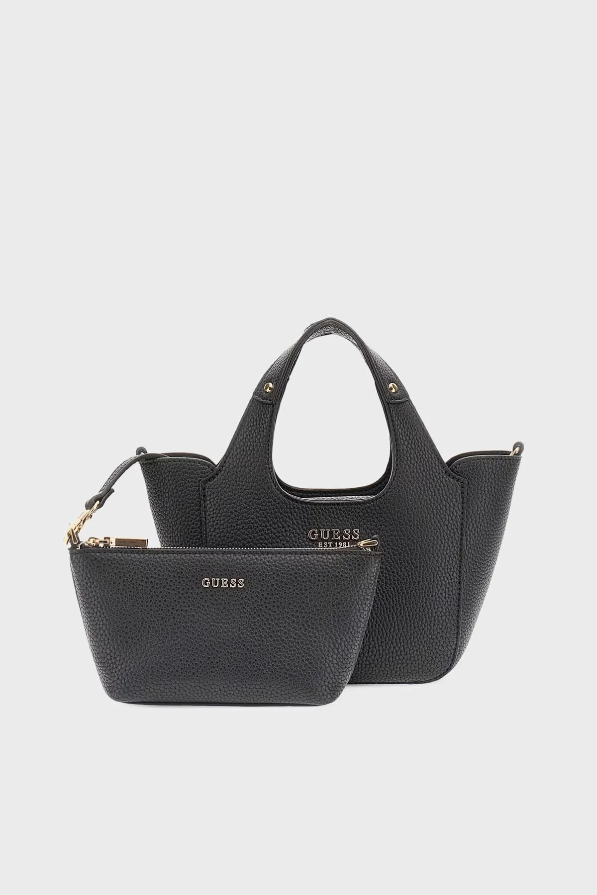 Guess Calista Logolu Çıkarılabilir Askılı Mini HWBG7334750 Bayan Çanta HWBG73 34750 BLA SİYAH - 1