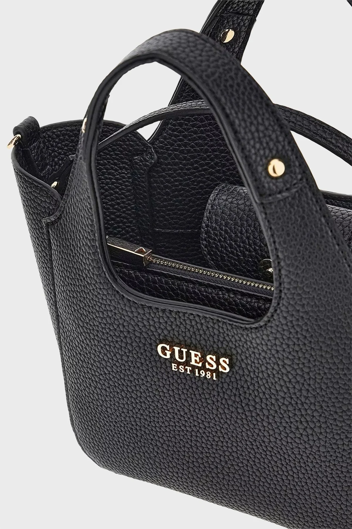 Guess Calista Logolu Çıkarılabilir Askılı Mini HWBG7334750 Bayan Çanta HWBG73 34750 BLA SİYAH - 3