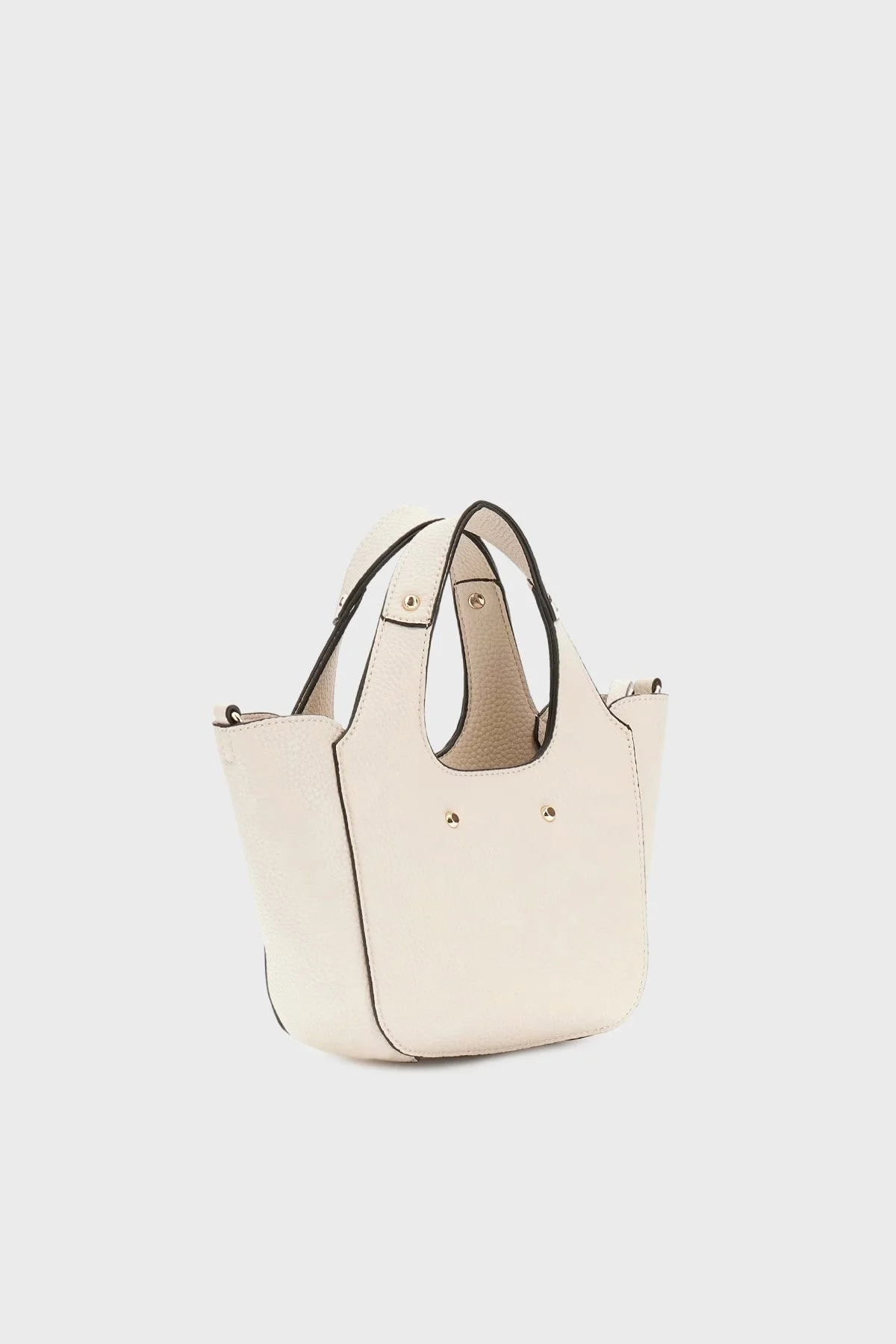 Guess Calista Logolu Çıkarılabilir Askılı Mini HWBG7334750 Bayan Çanta HWBG73 34750 BON BEYAZ - 3