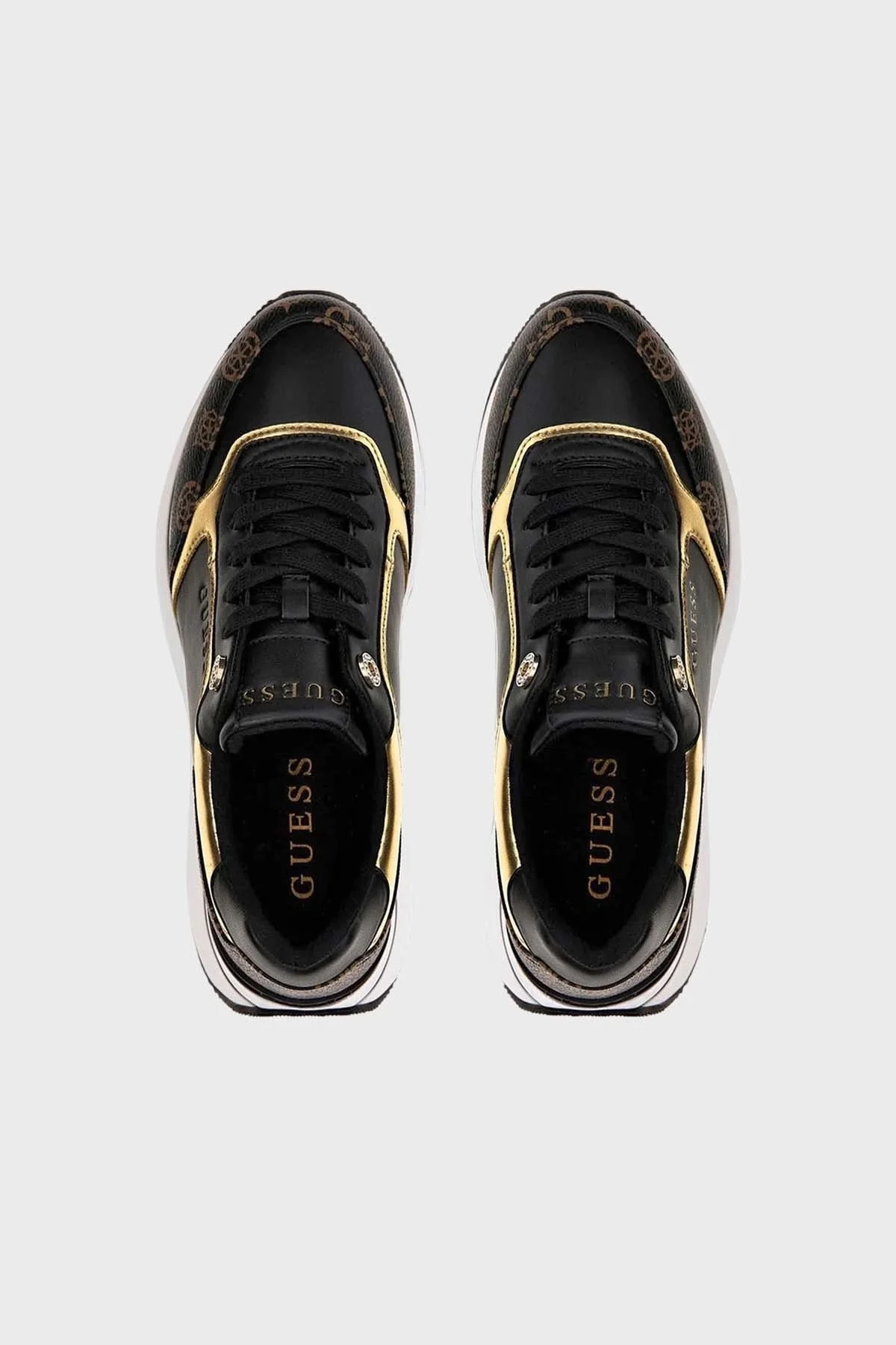 Guess Camrio Kalın Tabanlı Günlük Spor Bayan Ayakkabı FL7CMR FAL12 BLKBR KAHVE-SİYAH - 10