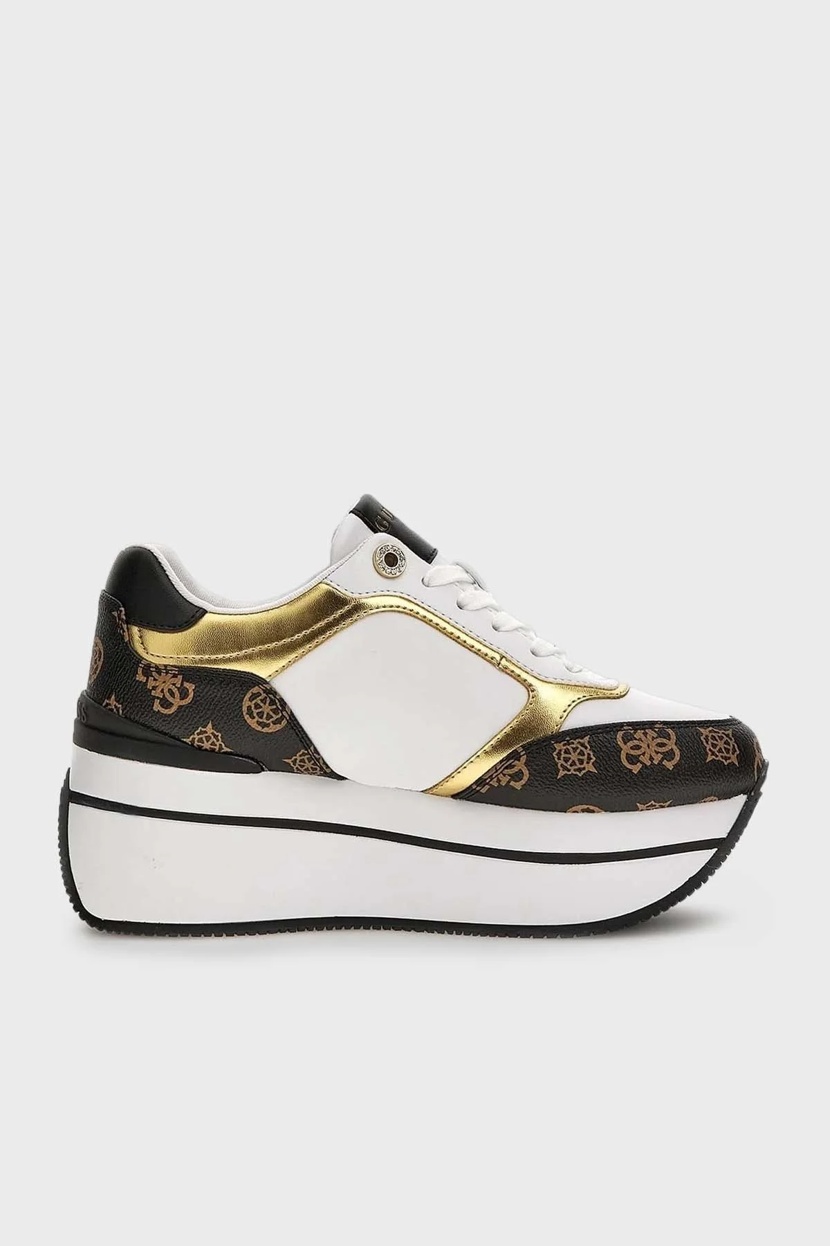 Guess Camrio Kalın Tabanlı Günlük Spor Bayan Ayakkabı FL7CMR FAL12 WHIBR BEYAZ-KAHVE - 1