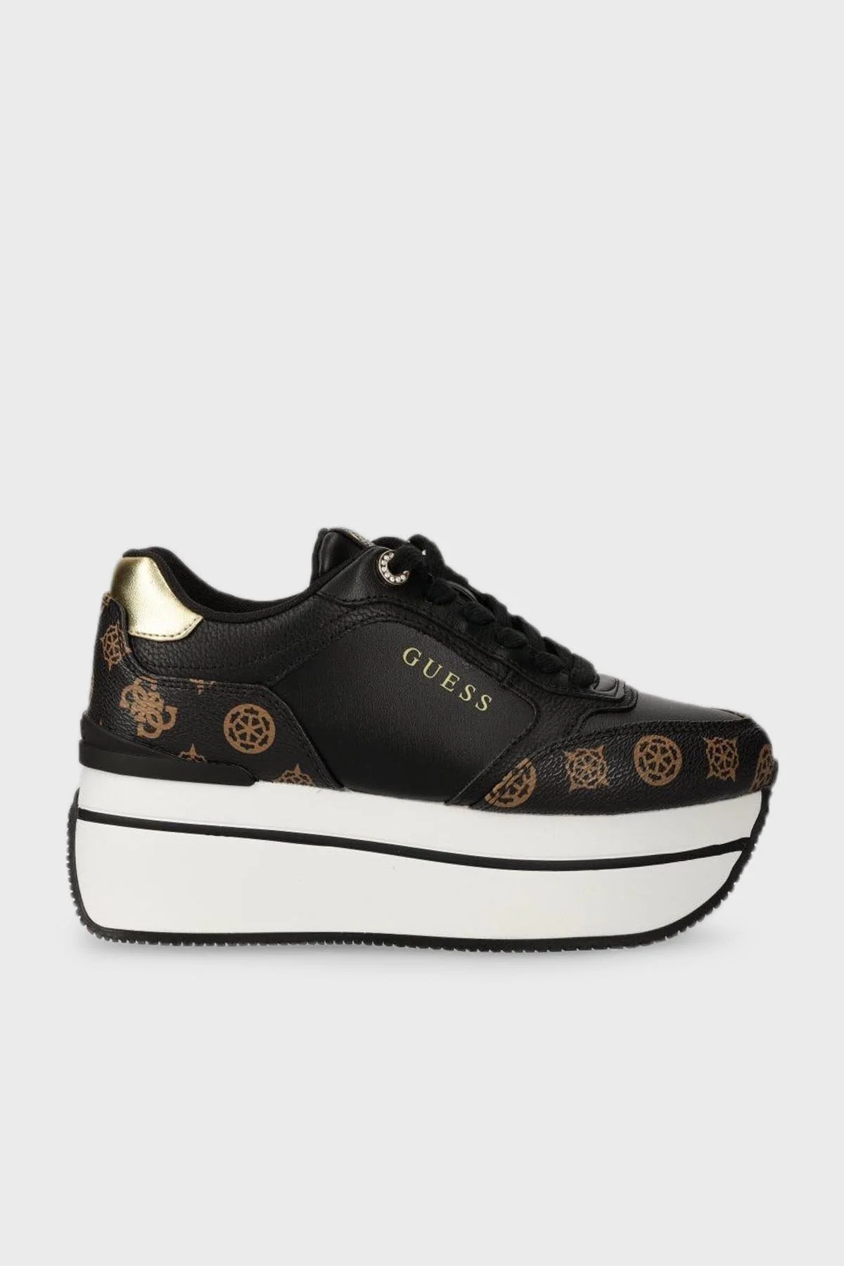 Guess Camrio4 Kalın Tabanlı Sneaker FLPCM4FAL12BLKBR Bayan Ayakkabı FLPCM4 FAL12 BLKBR SİYAH - 1