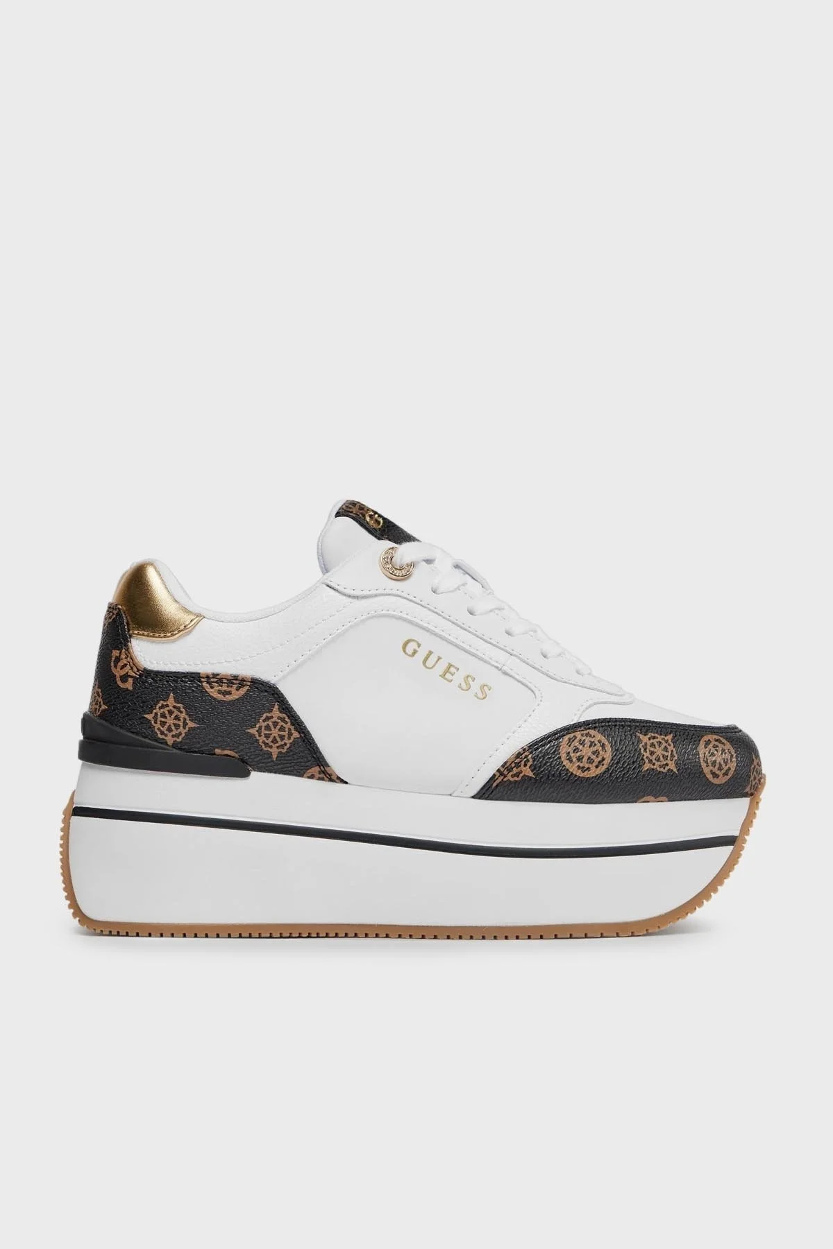 Guess Camrio4 Kalın Tabanlı Sneaker FLPCM4FAL12WHIBR Bayan Ayakkabı FLPCM4 FAL12 WHIBR BEYAZ-KAHVE - 1
