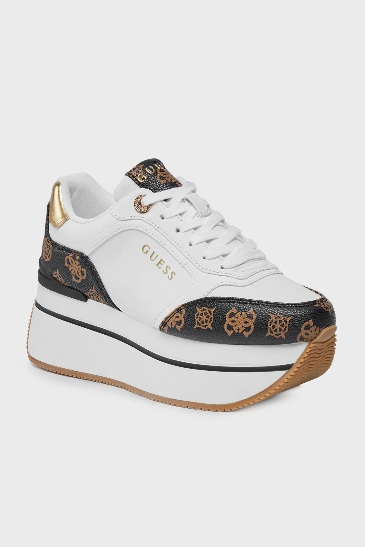 Guess Camrio4 Kalın Tabanlı Sneaker FLPCM4FAL12WHIBR Bayan Ayakkabı FLPCM4 FAL12 WHIBR BEYAZ-KAHVE - 6