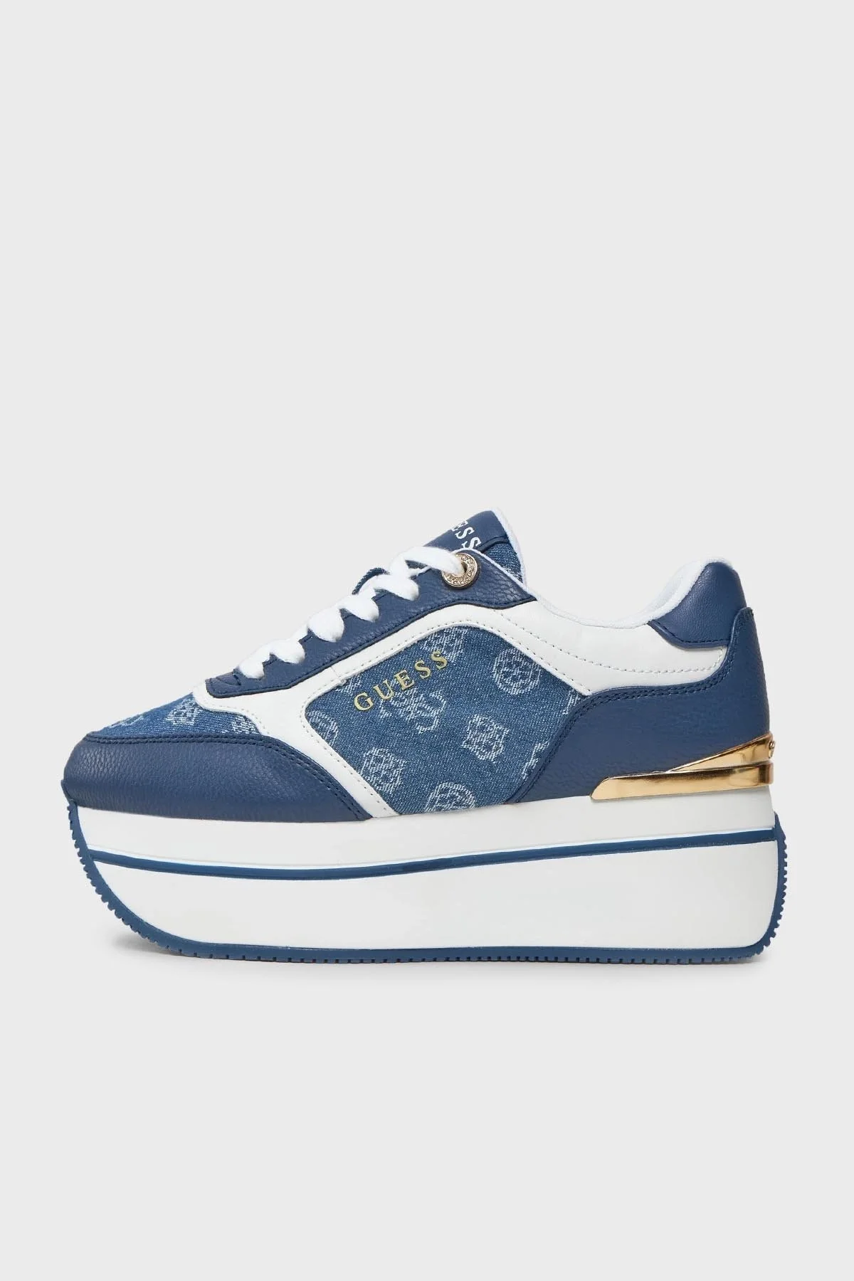 Guess Camrio5 Logolu Kalın Tabanlı Sneaker FLPCM5FAL12WASH Bayan Ayakkabı FLPCM5 FAL12 WASH LACİVERT-BEYAZ - 2