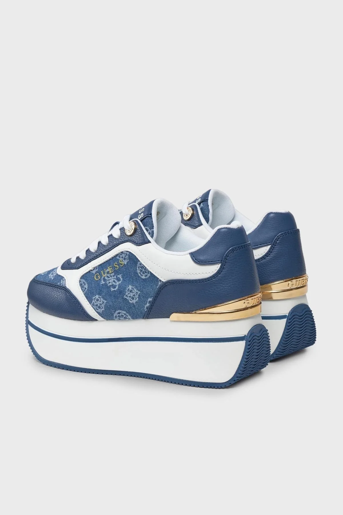 Guess Camrio5 Logolu Kalın Tabanlı Sneaker FLPCM5FAL12WASH Bayan Ayakkabı FLPCM5 FAL12 WASH LACİVERT-BEYAZ - 3