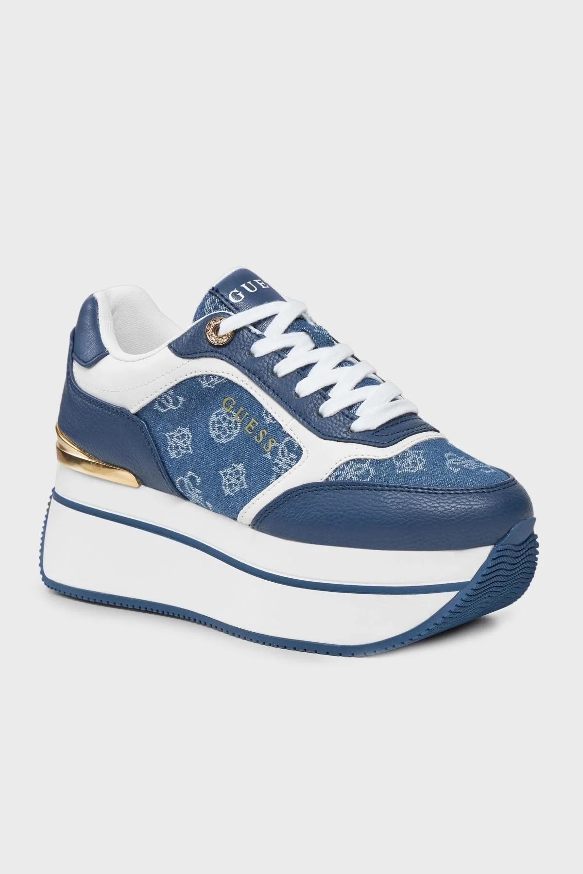 Guess Camrio5 Logolu Kalın Tabanlı Sneaker FLPCM5FAL12WASH Bayan Ayakkabı FLPCM5 FAL12 WASH LACİVERT-BEYAZ - 6